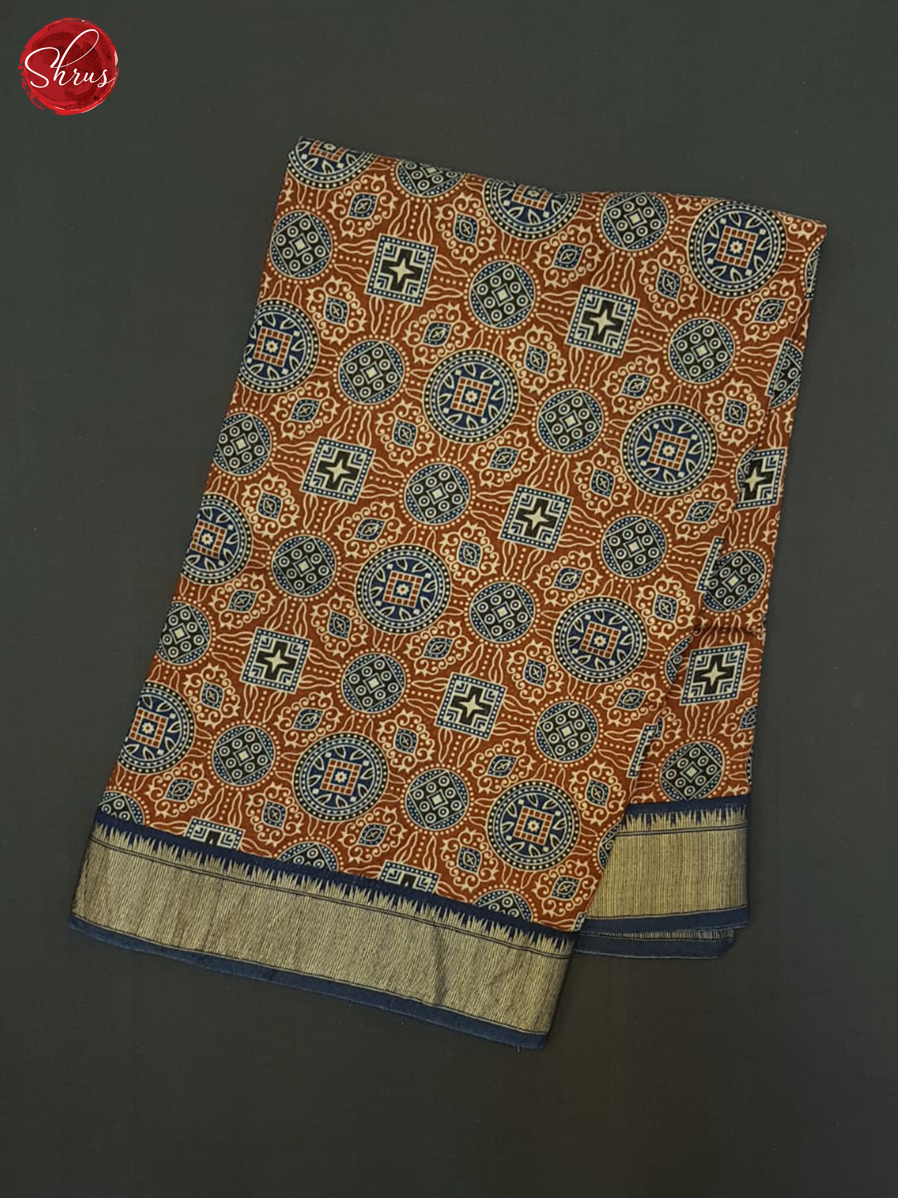Brick & Blue - Semi Crepe Saree - Shop on ShrusEternity.com