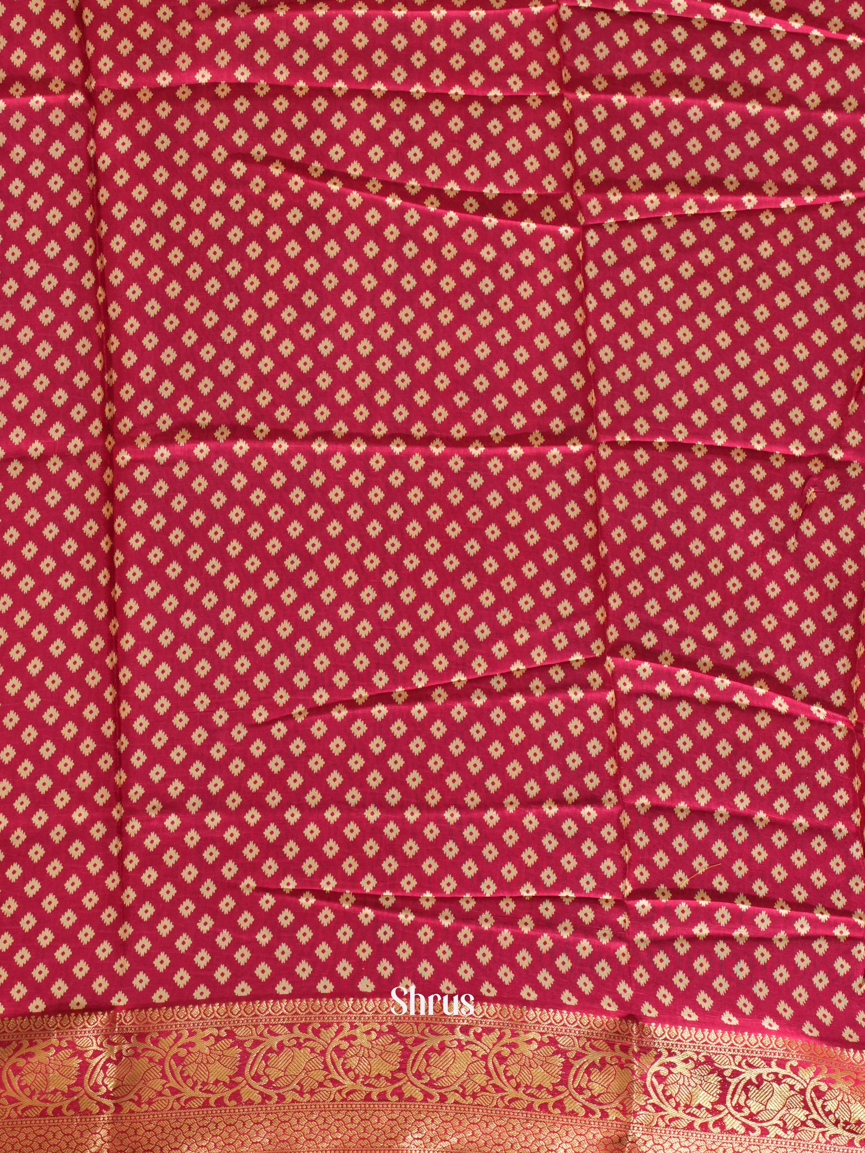 Blue & Pink - Semi Crepe Saree - Shop on ShrusEternity.com