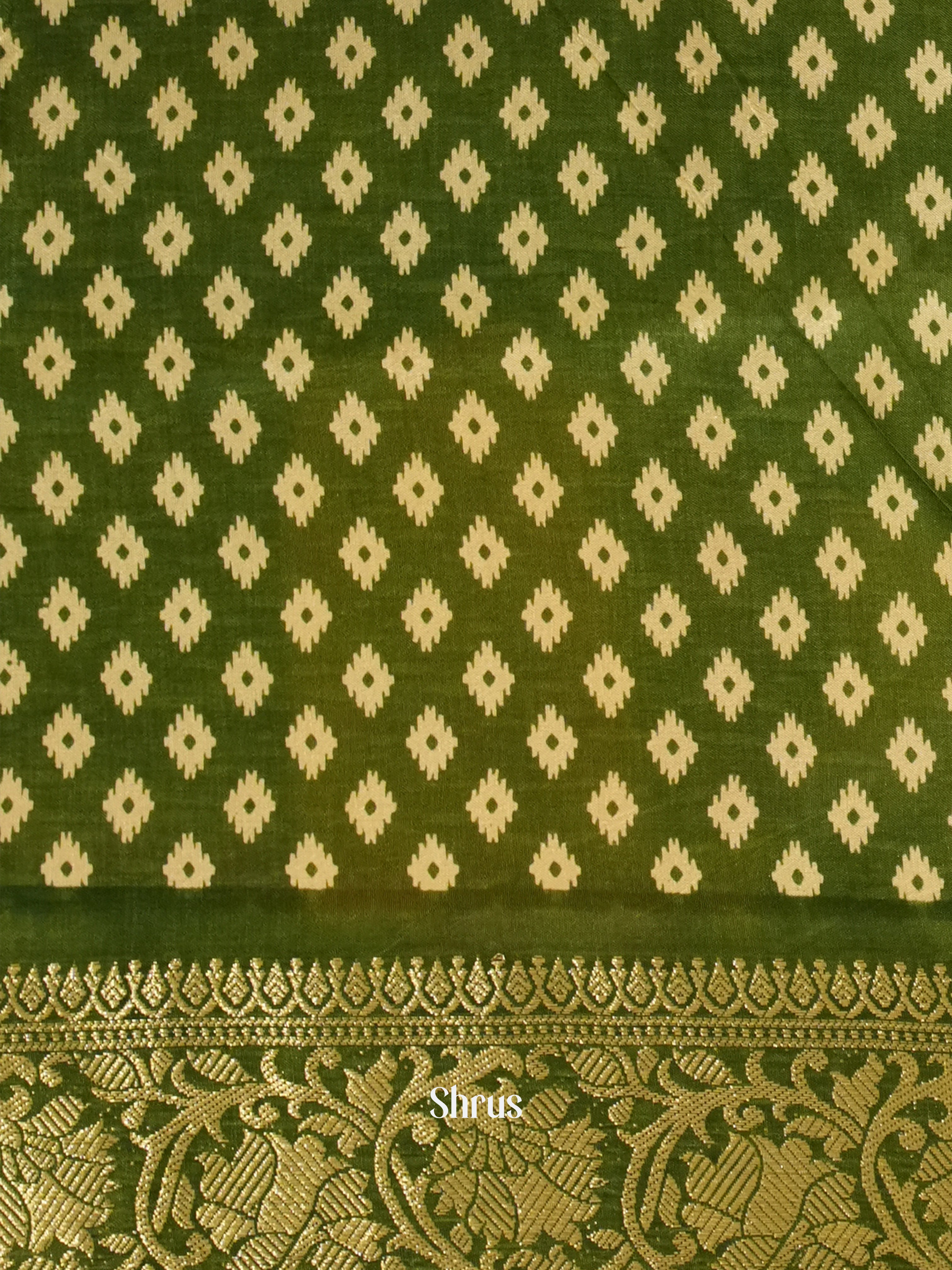 Pink & Green- Semi Crepe Saree - Shop on ShrusEternity.com