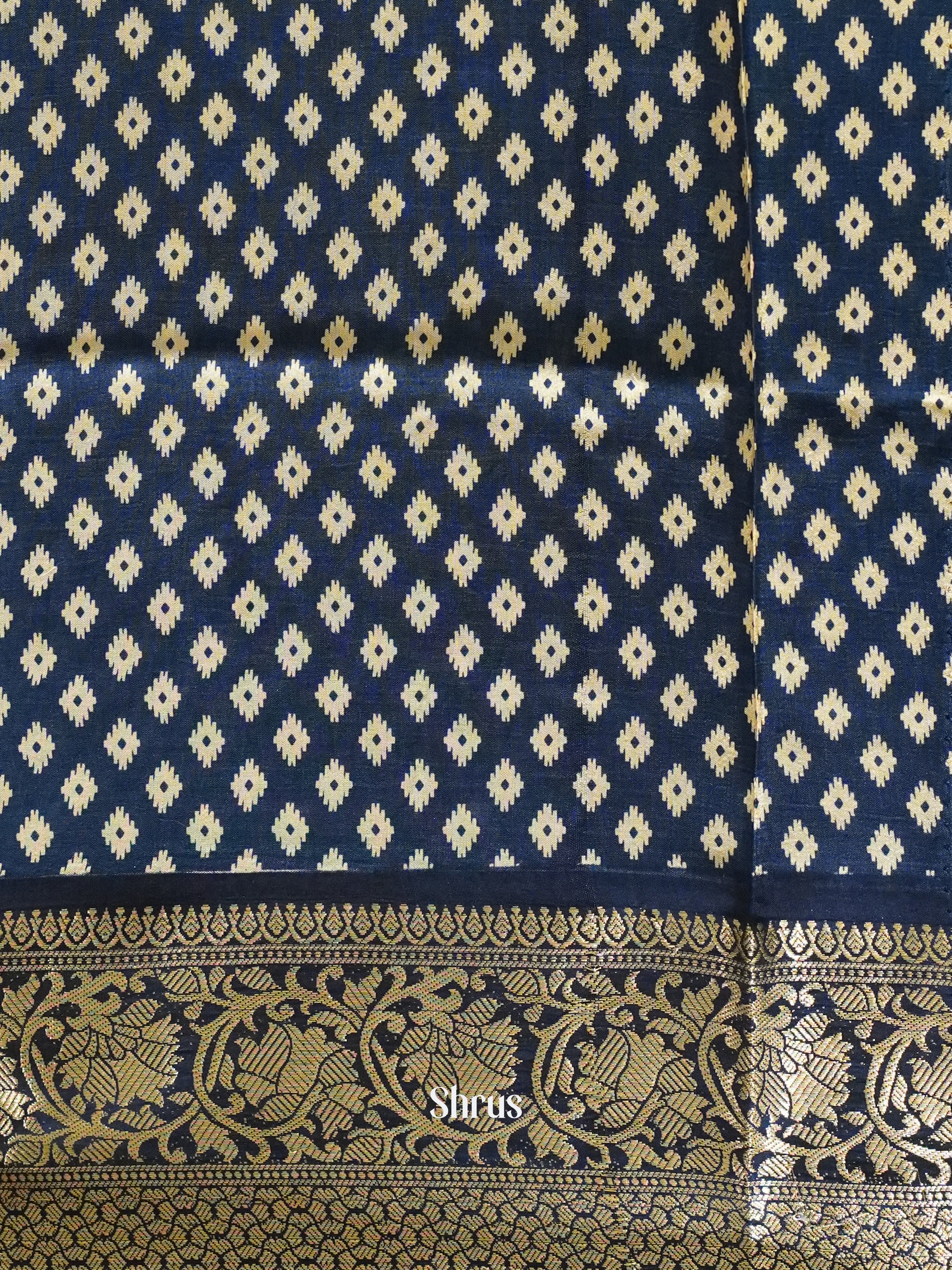 Maroon & Blue- Semi Crepe Saree - Shop on ShrusEternity.com