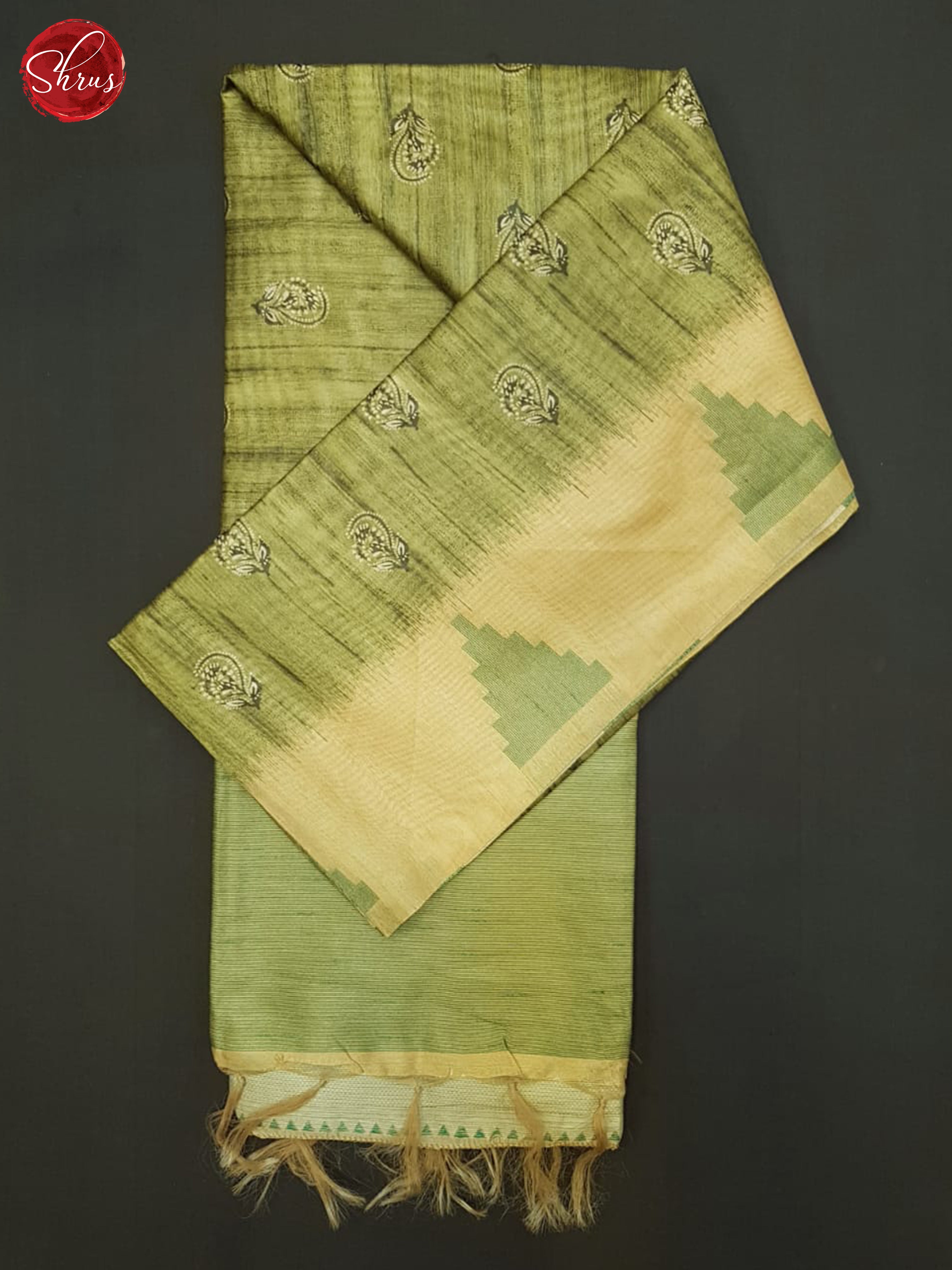Green & Beige - Semi Tussar Saree - Shop on ShrusEternity.com