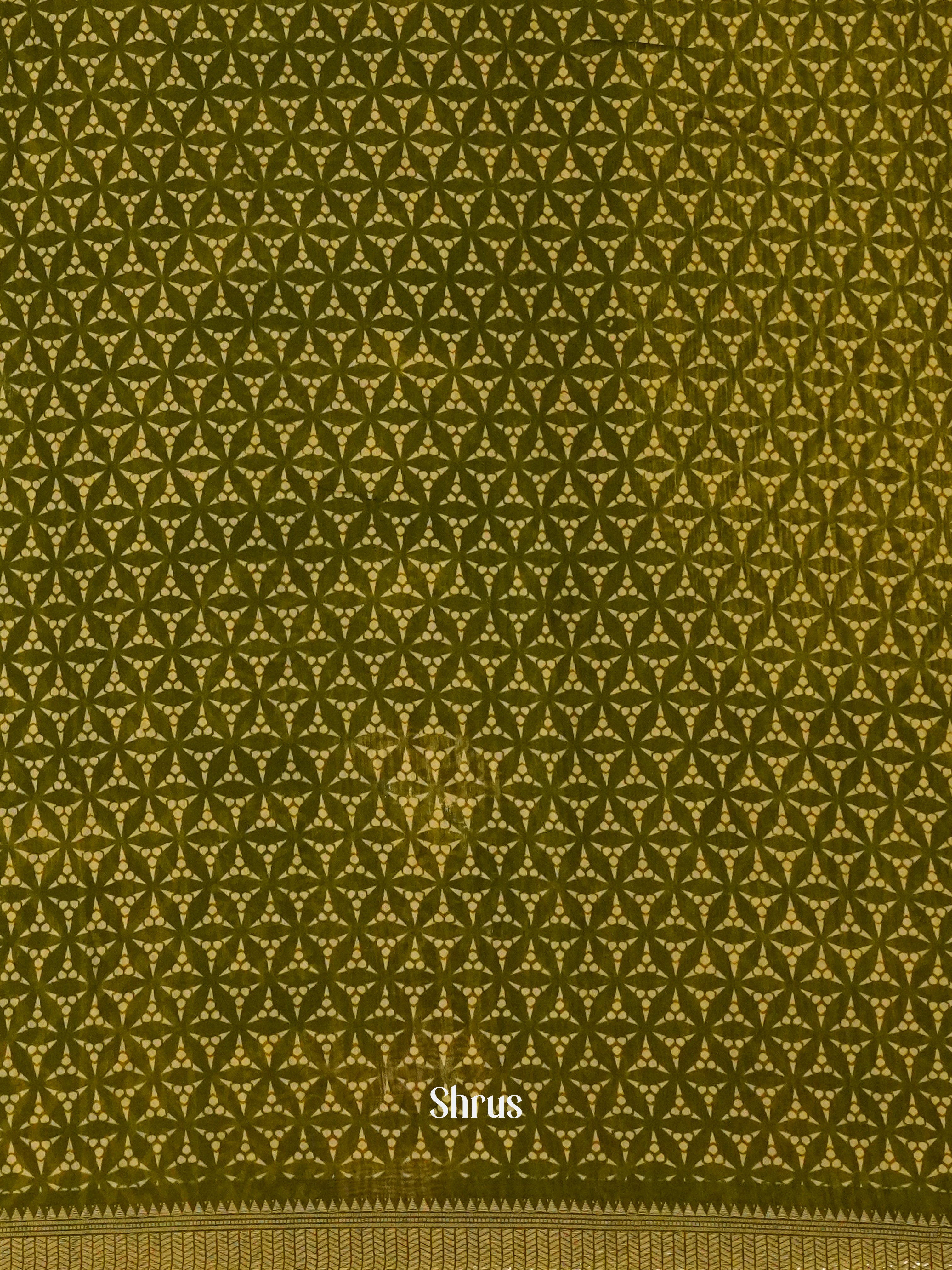 Green(Single Tone) - Semi Chanderi Saree - Shop on ShrusEternity.com
