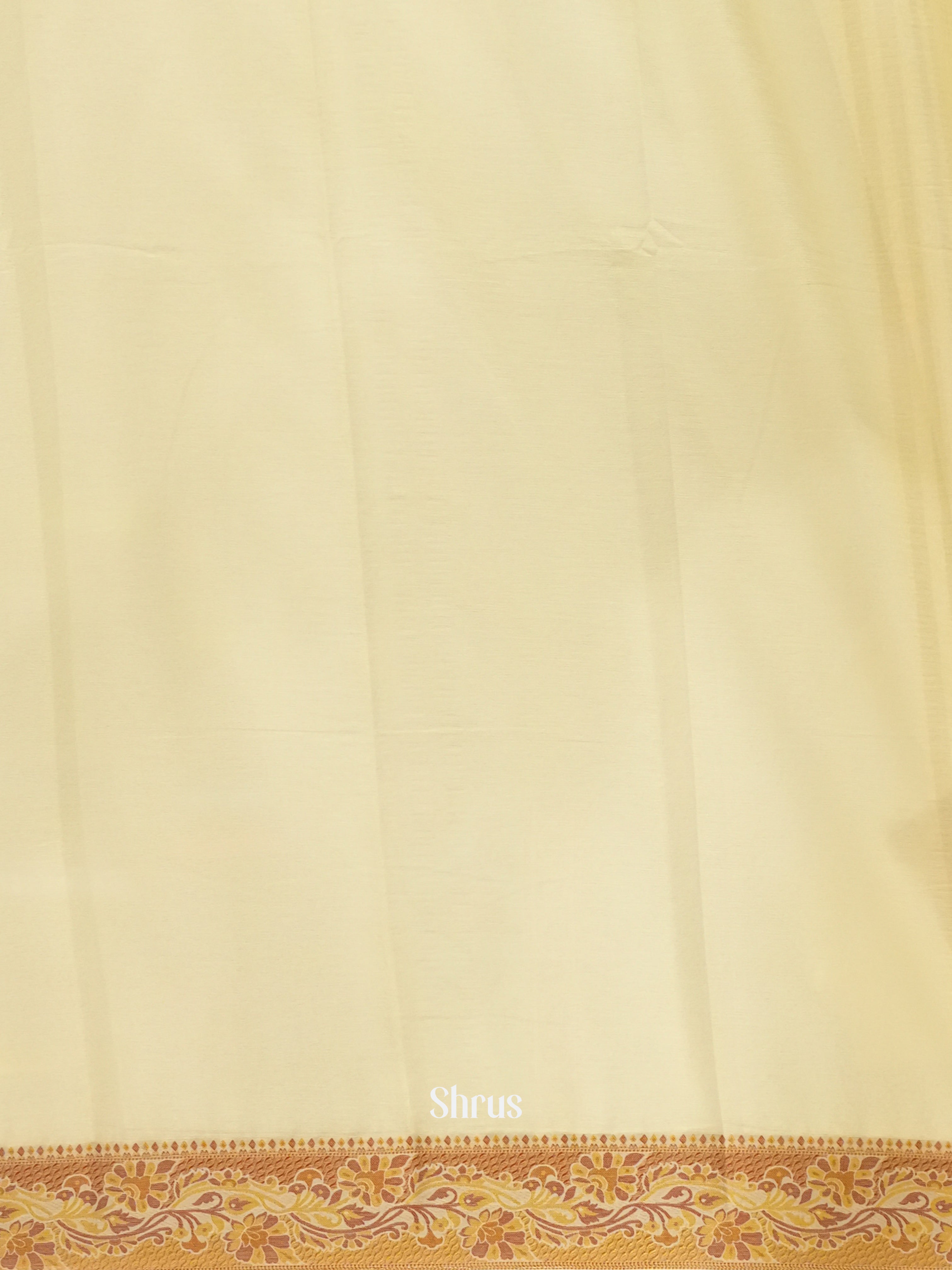 Cream(Single Tone) - Semi Mysoresilk Saree - Shop on ShrusEternity.com