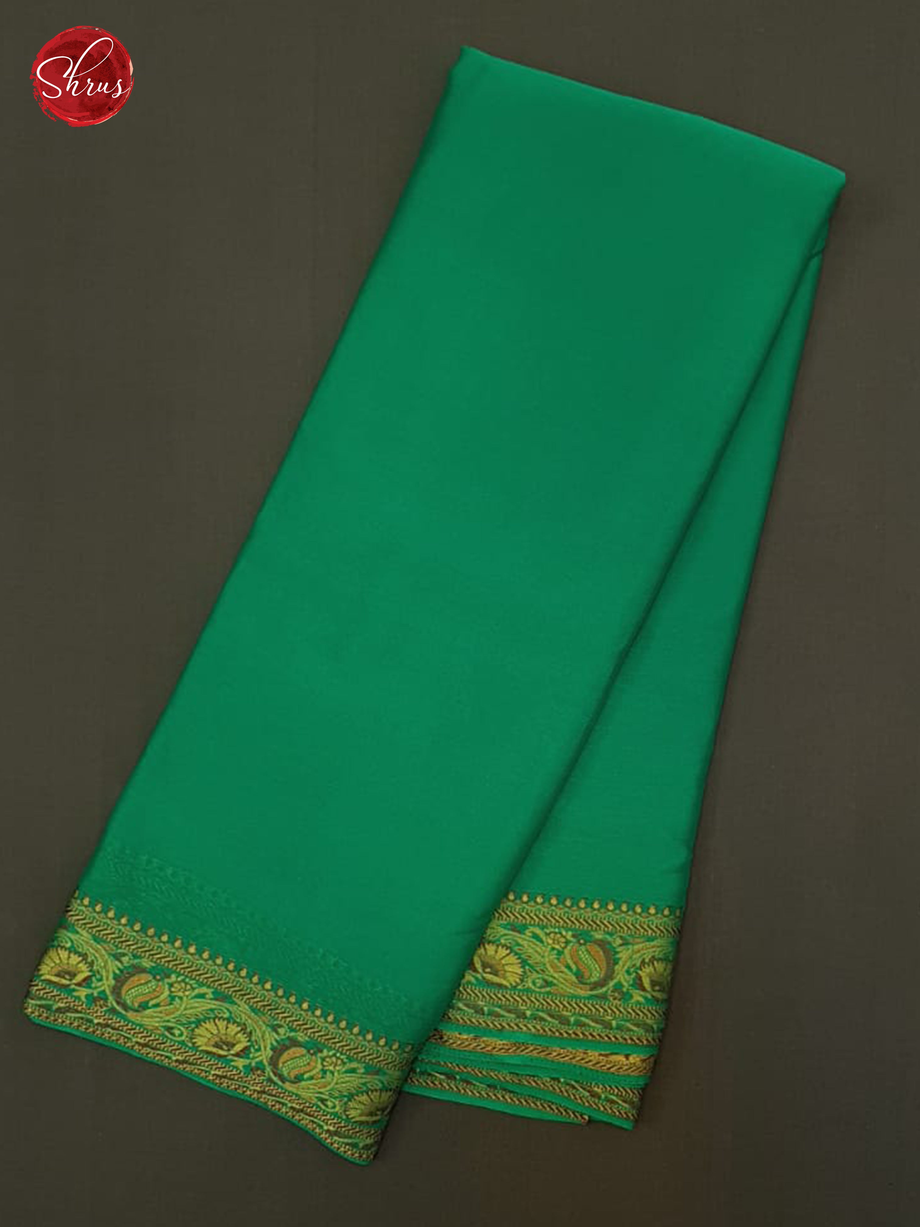 Green(Single Tone) - Semi Mysore silk - Shop on ShrusEternity.com