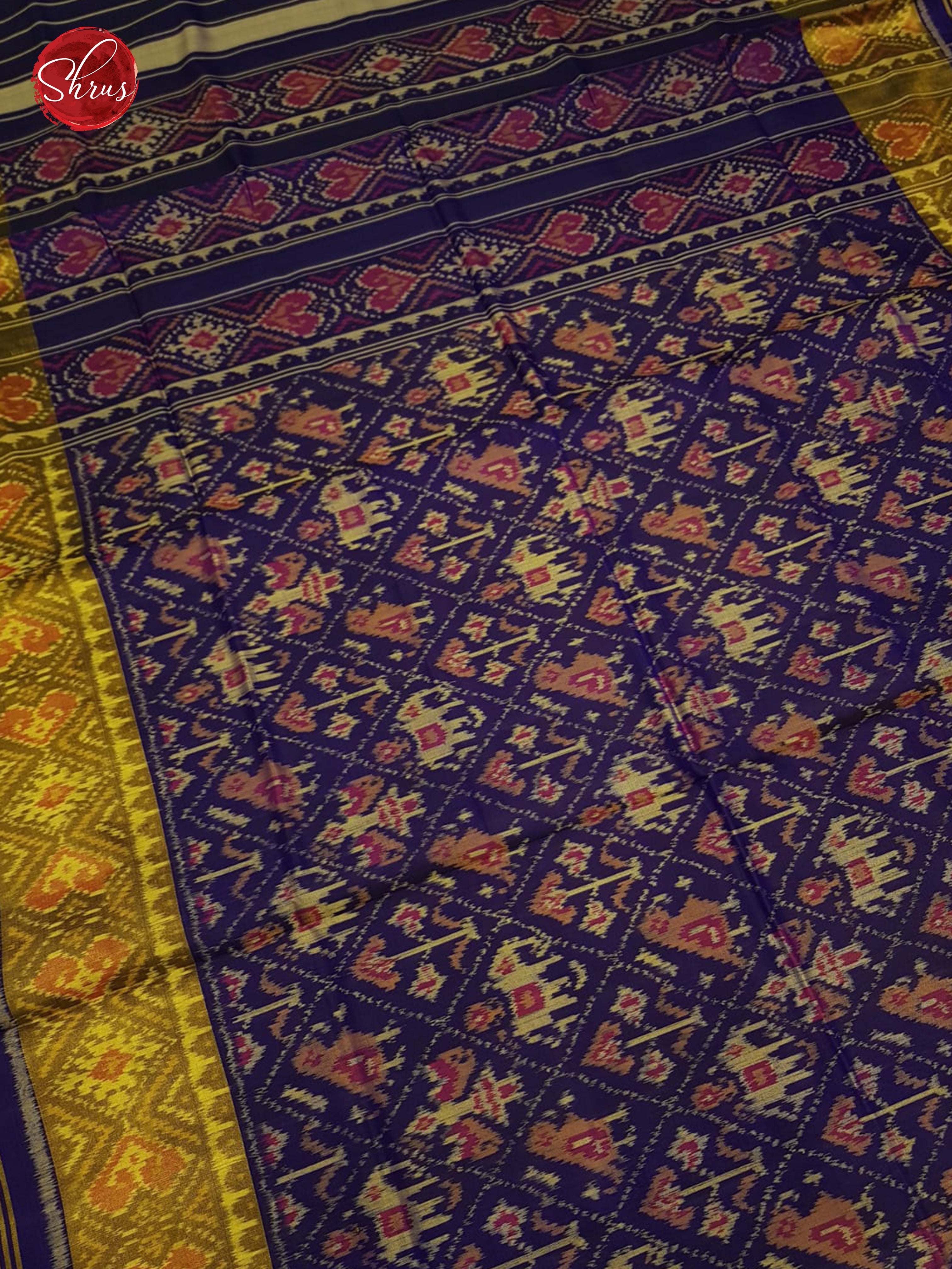 Blue(Single Tone)- Ikkat Silk Saree - Shop on ShrusEternity.com