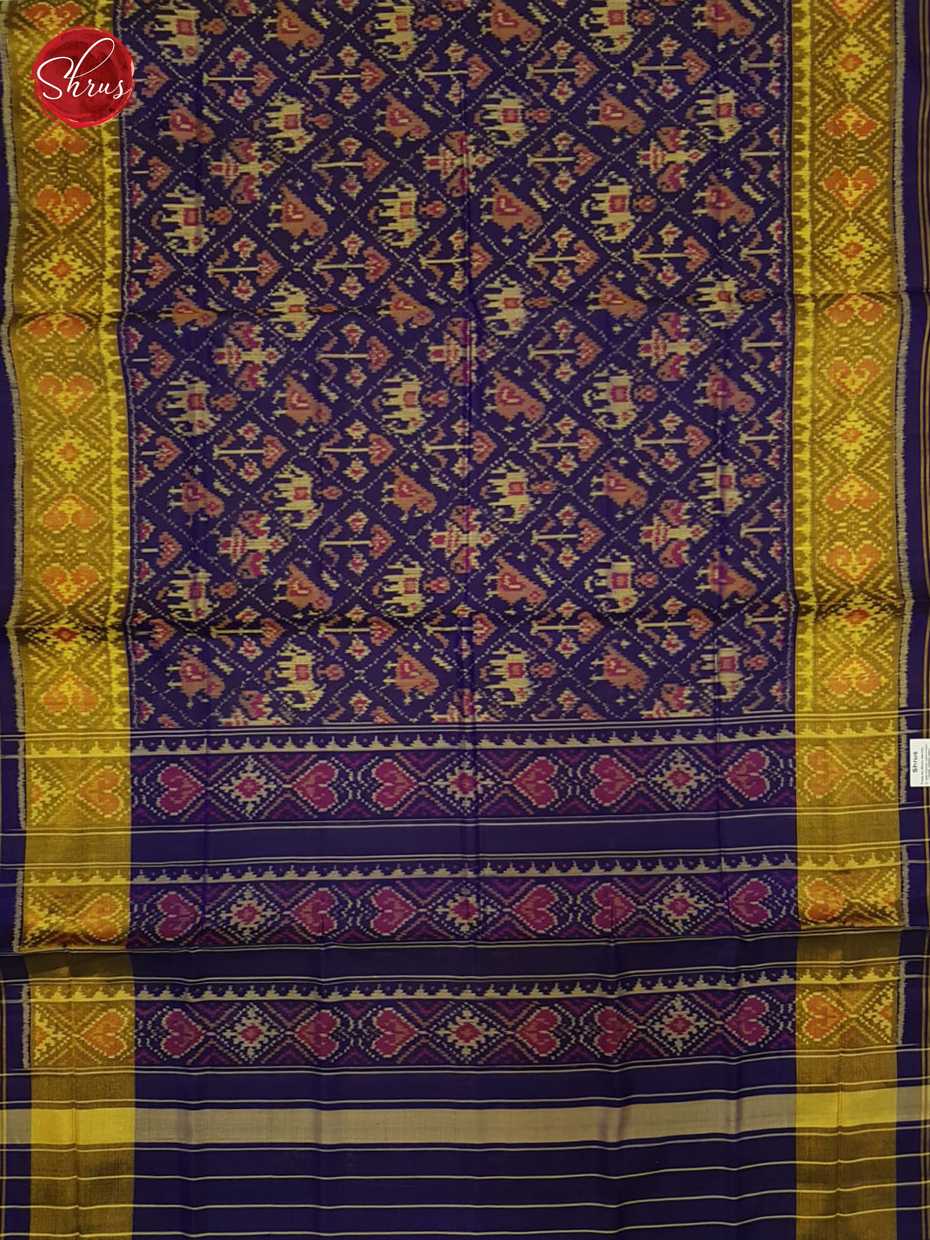 Blue(Single Tone)- Ikkat Silk Saree - Shop on ShrusEternity.com