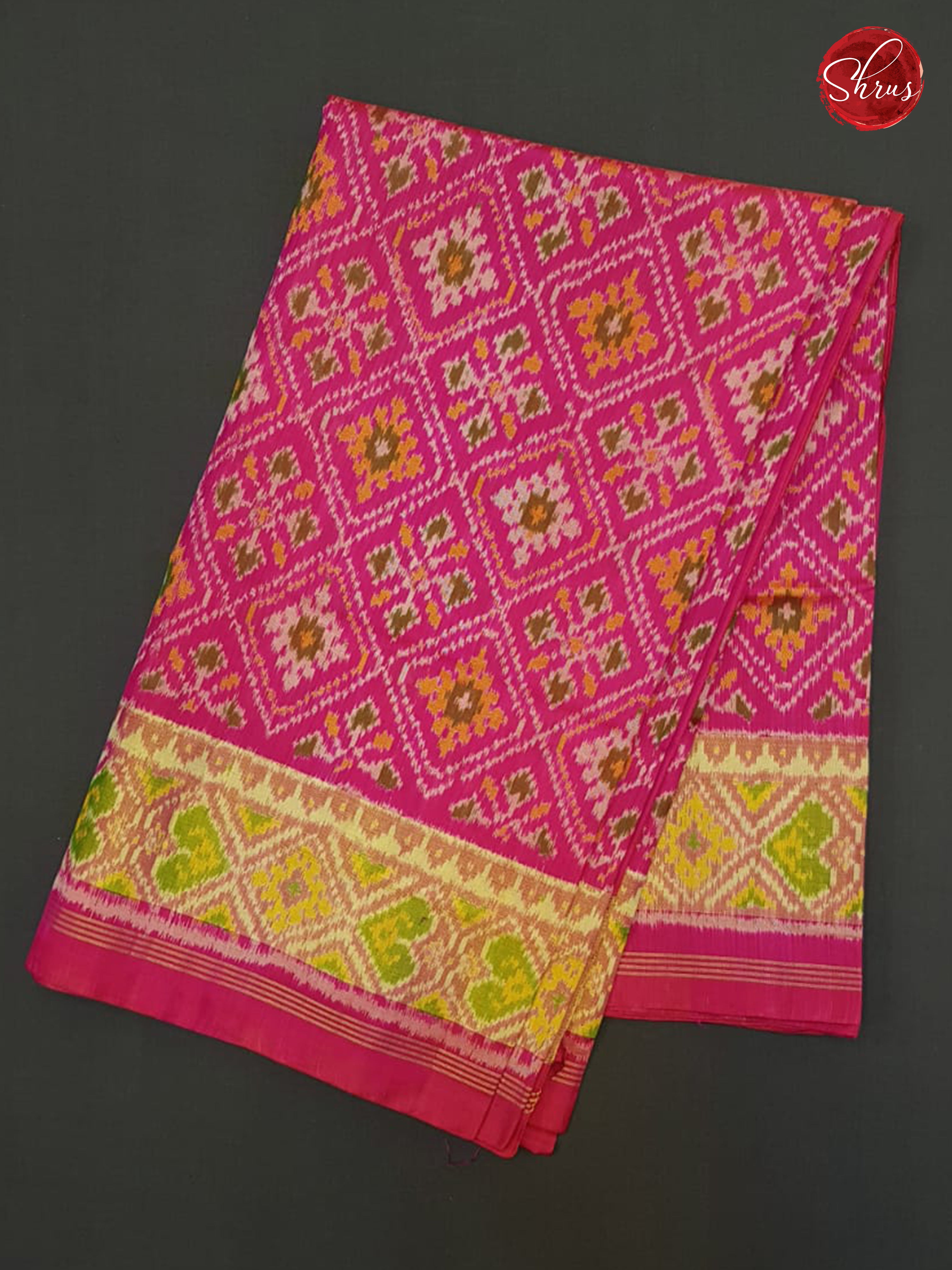Pink(Single Tone)- Ikkat Silk Saree - Shop on ShrusEternity.com