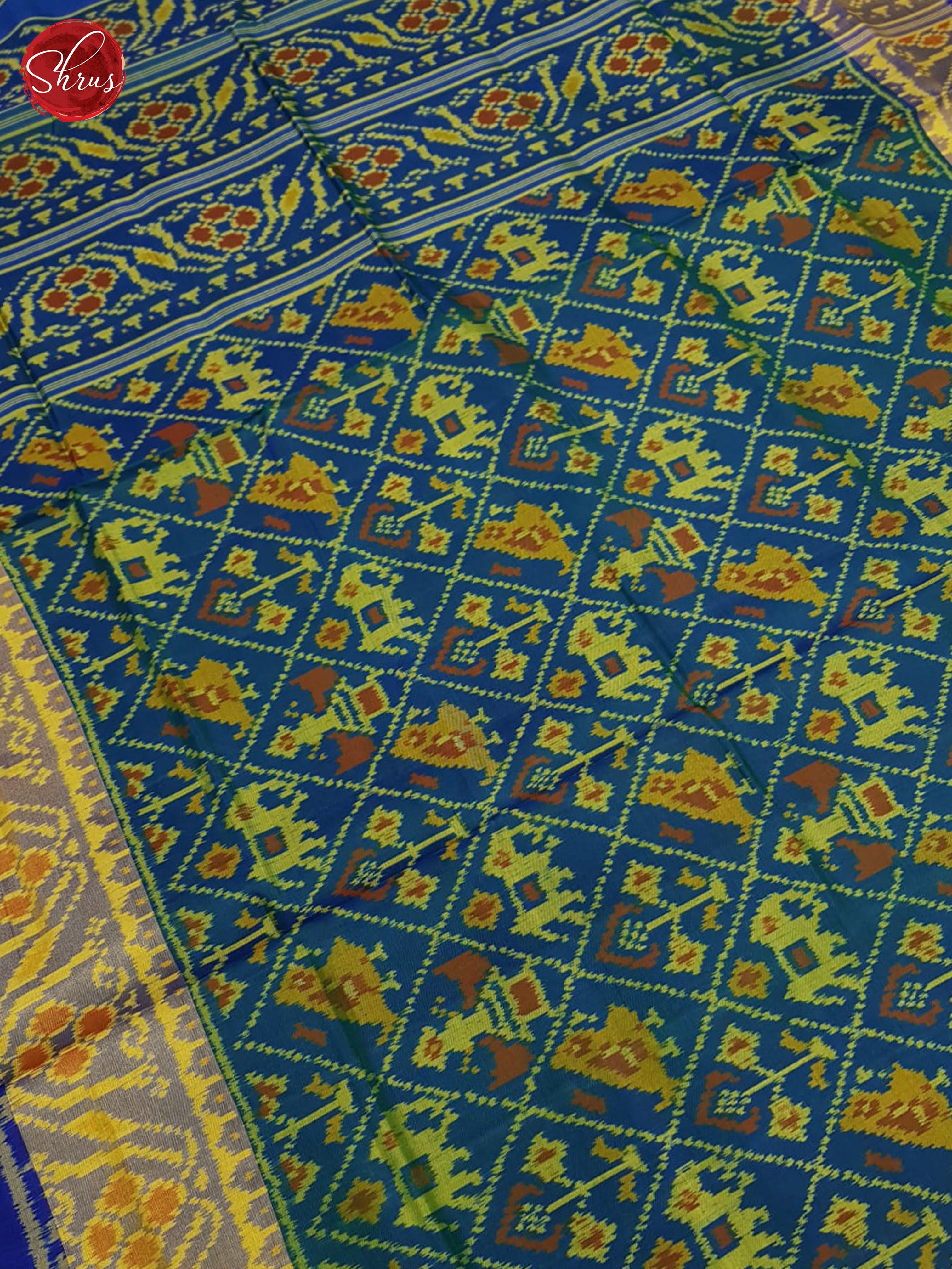 Blue - Ikkat Silk Saree-3