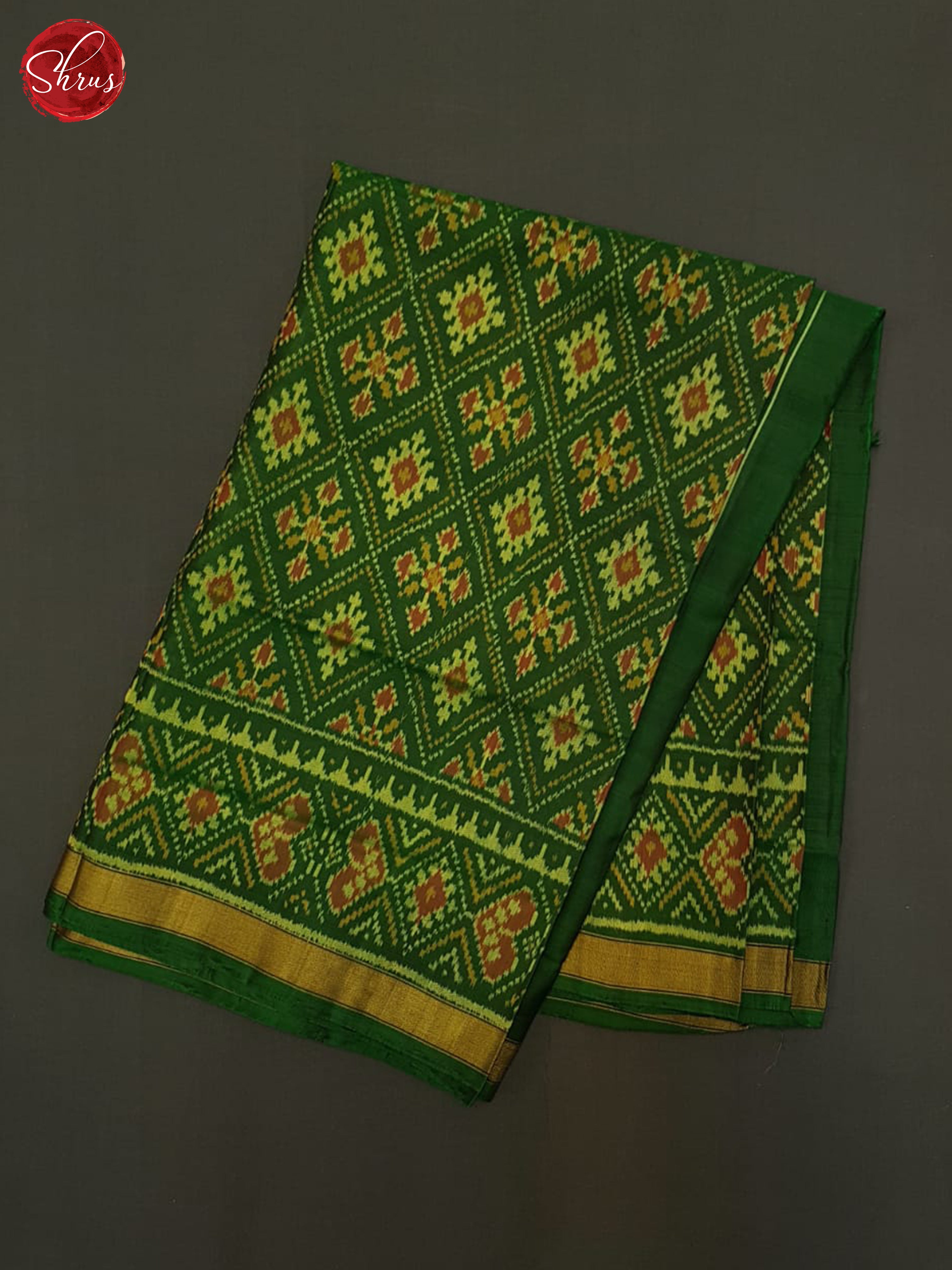 Green(Single Tone) - Ikkat Silk Saree - Shop on ShrusEternity.com