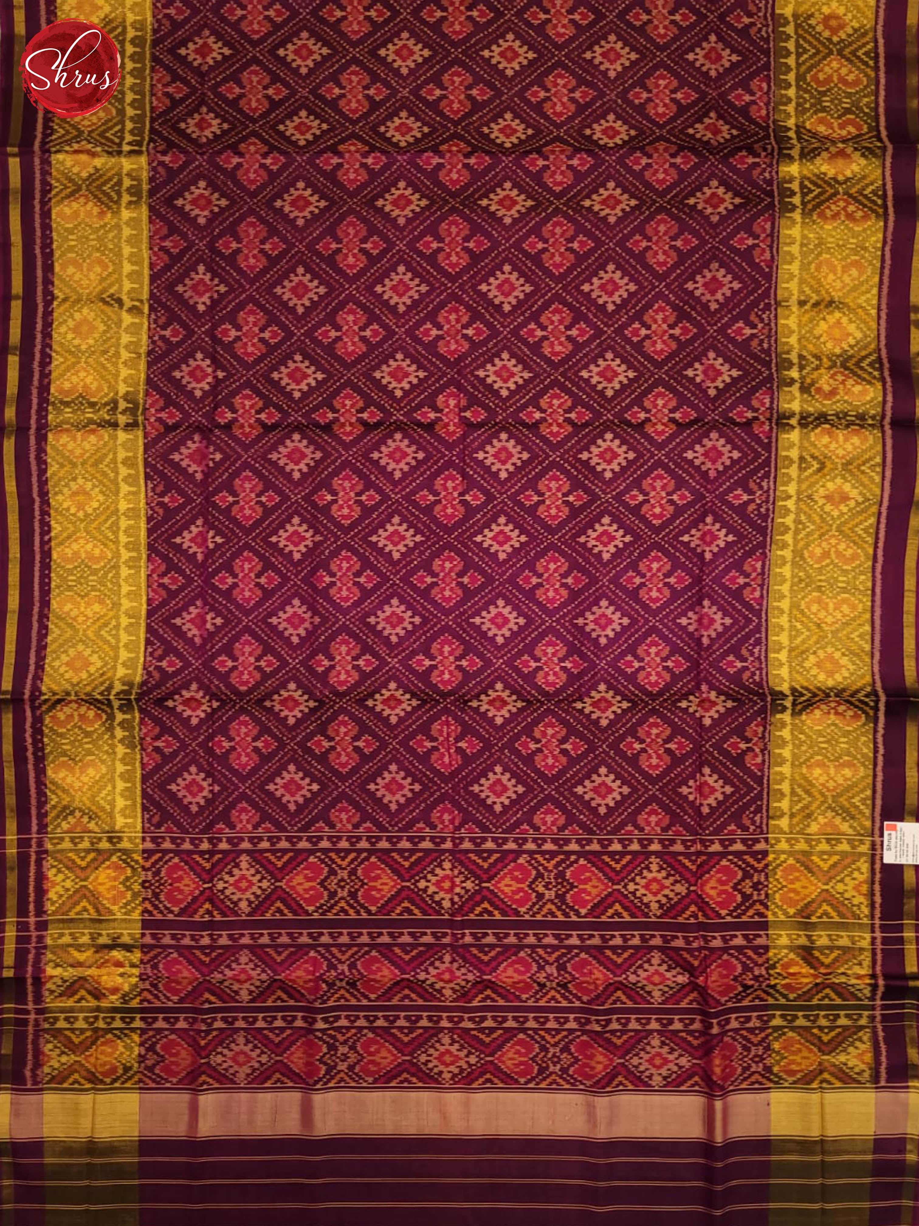 majenta pink & Green - Ikkat Silk Saree - Shop on ShrusEternity.com