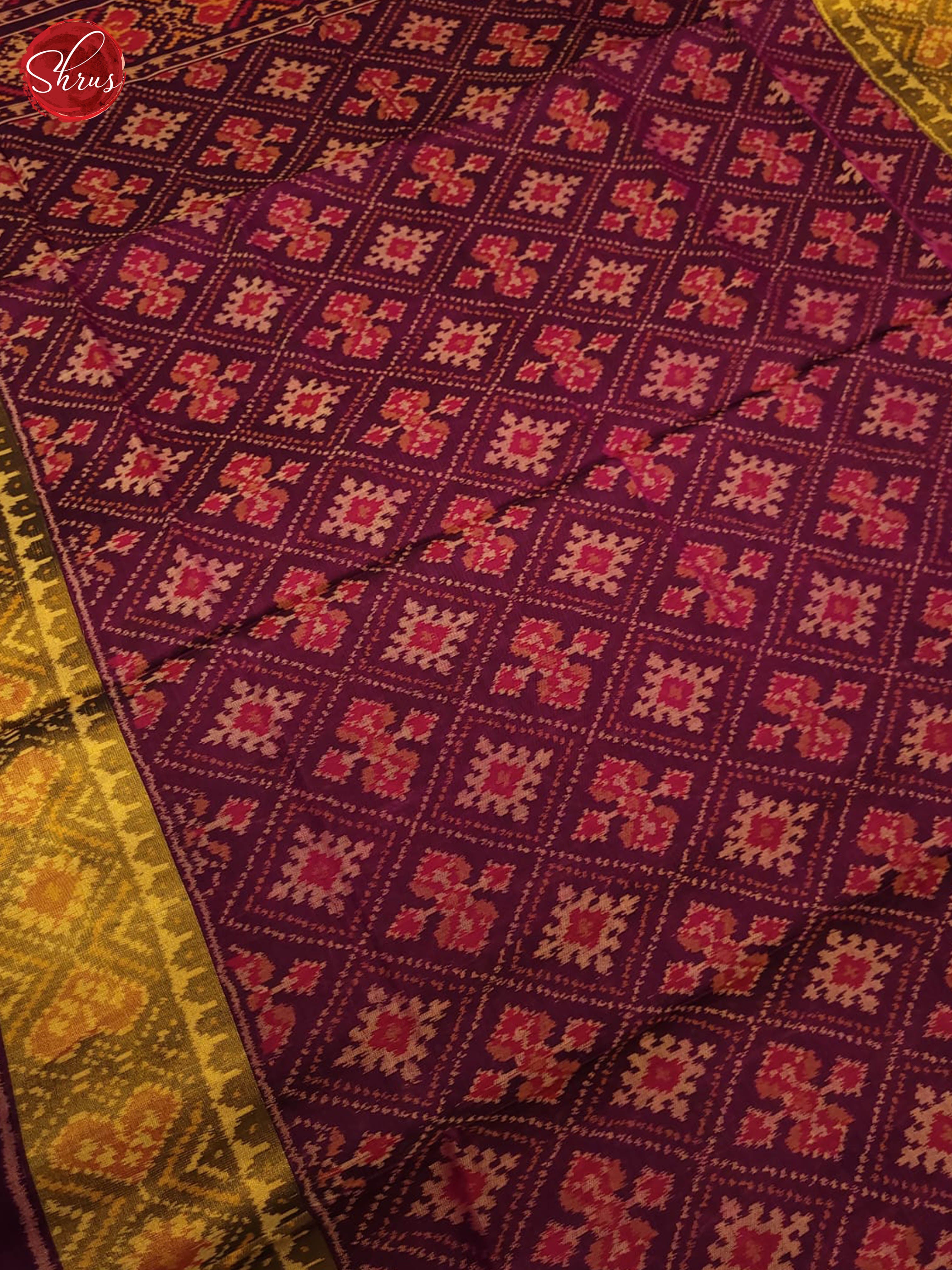 majenta pink & Green - Ikkat Silk Saree - Shop on ShrusEternity.com