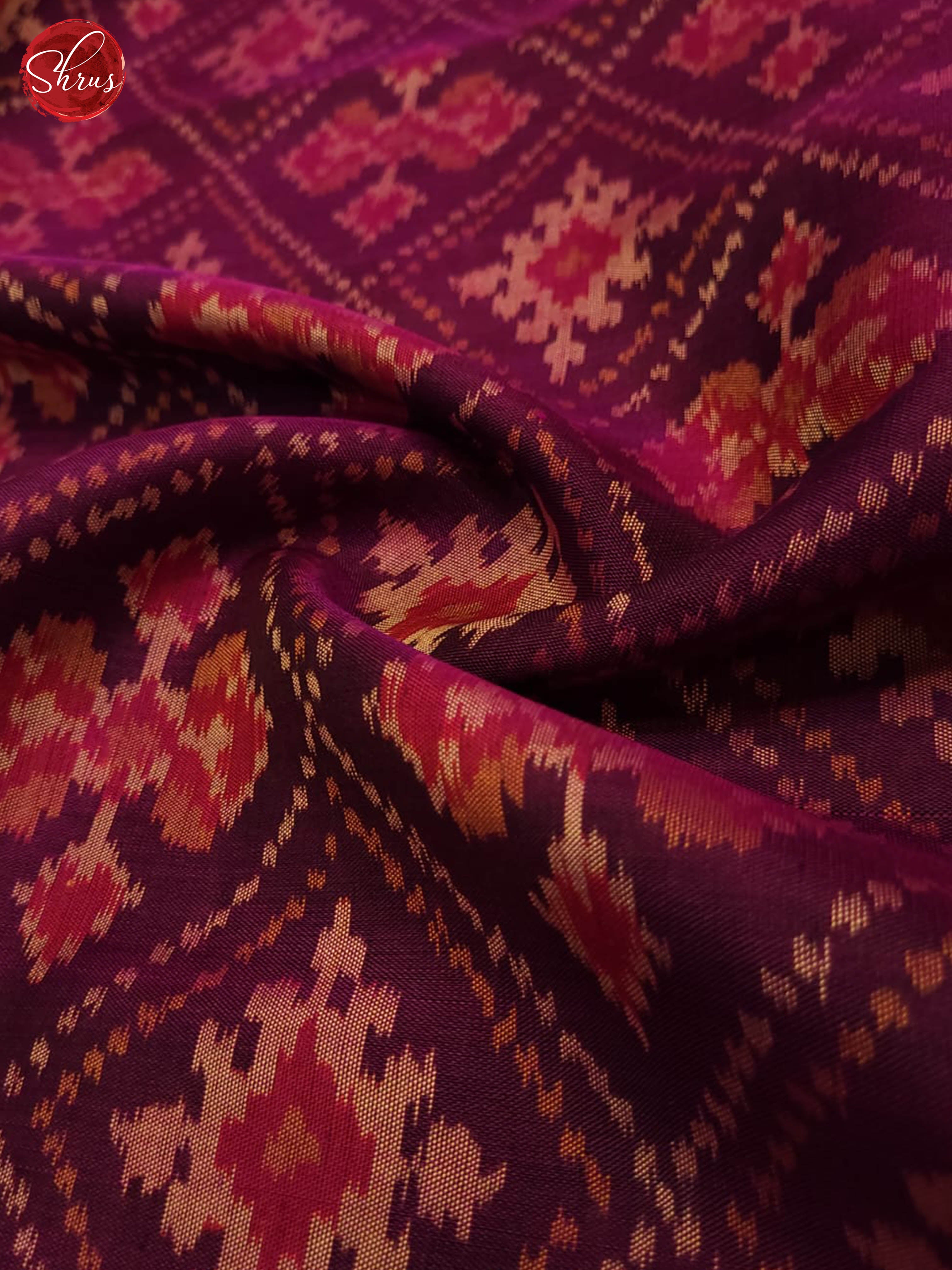 majenta pink & Green - Ikkat Silk Saree - Shop on ShrusEternity.com