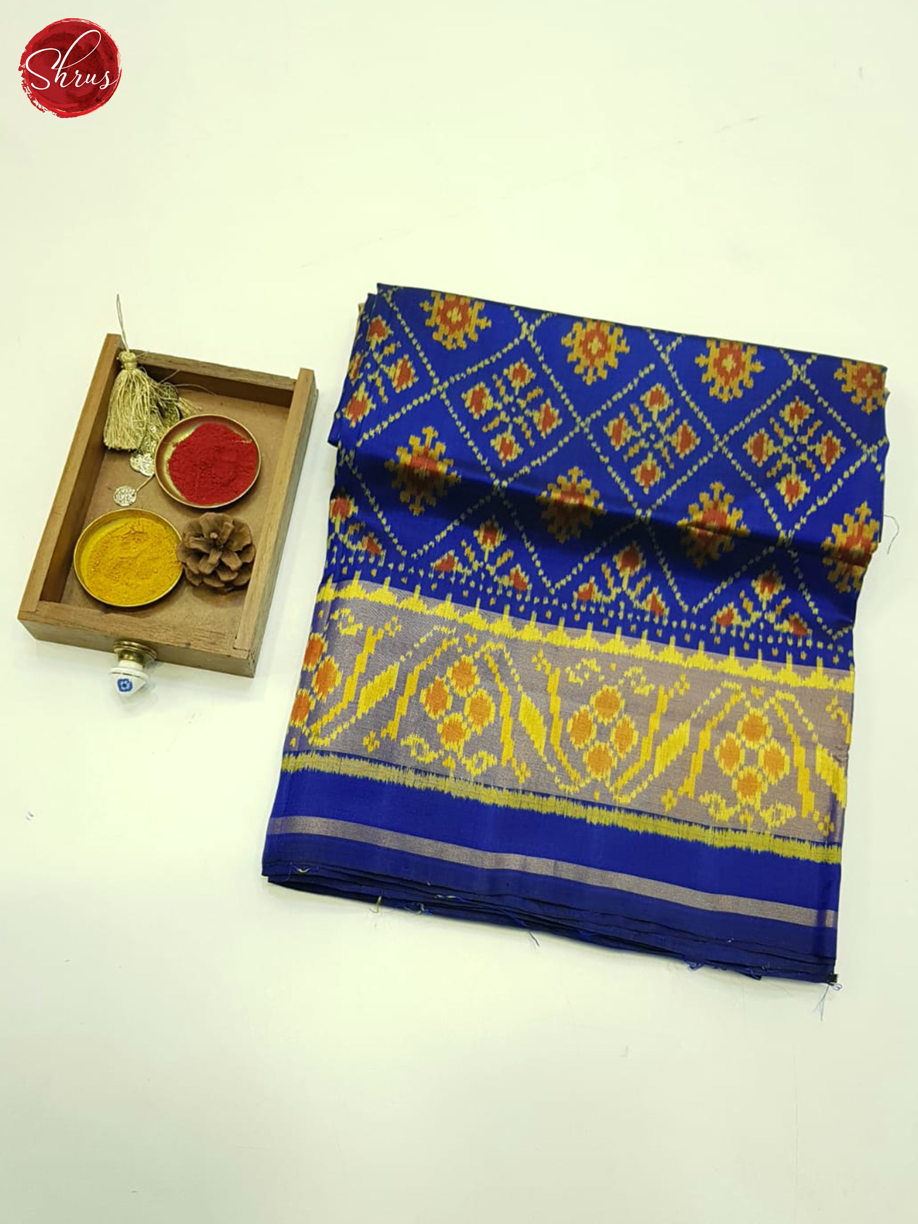 Blue(Single Tone) - Ikkat Silk Saree - Shop on ShrusEternity.com