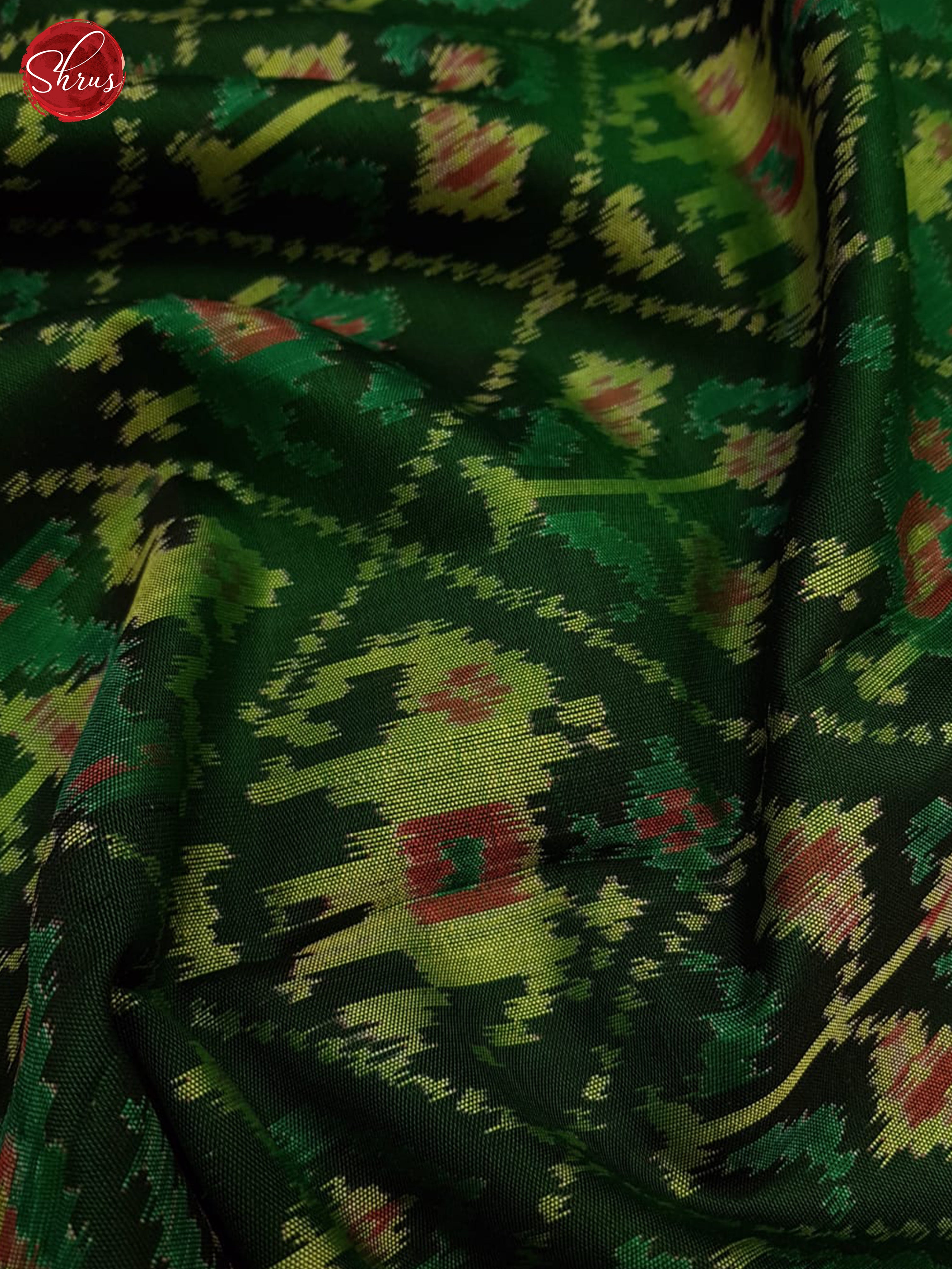 Green & Red - Ikkat Silk Saree - Shop on ShrusEternity.com