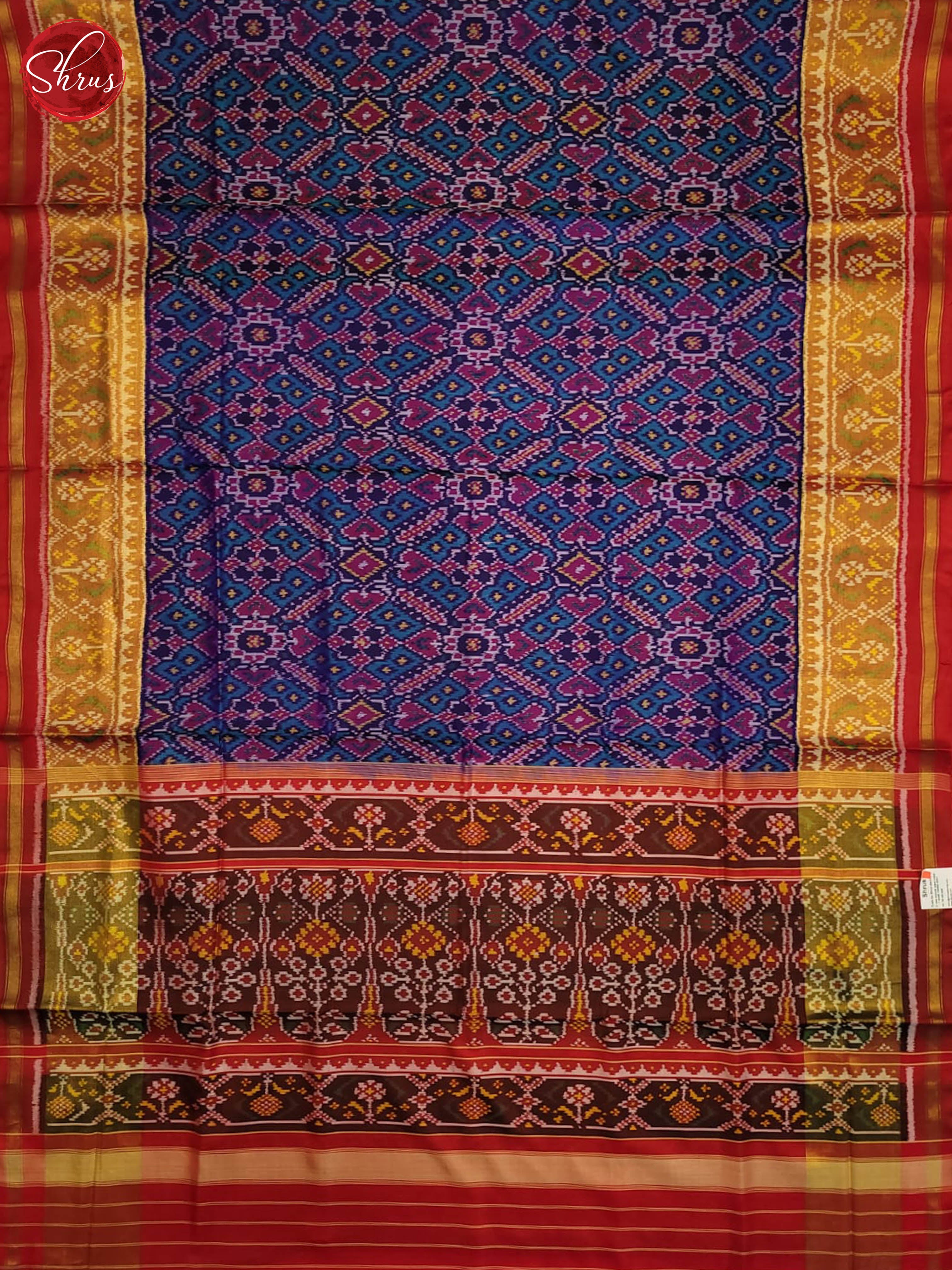 Blue and Red- Ikkat Silk Saree - Shop on ShrusEternity.com