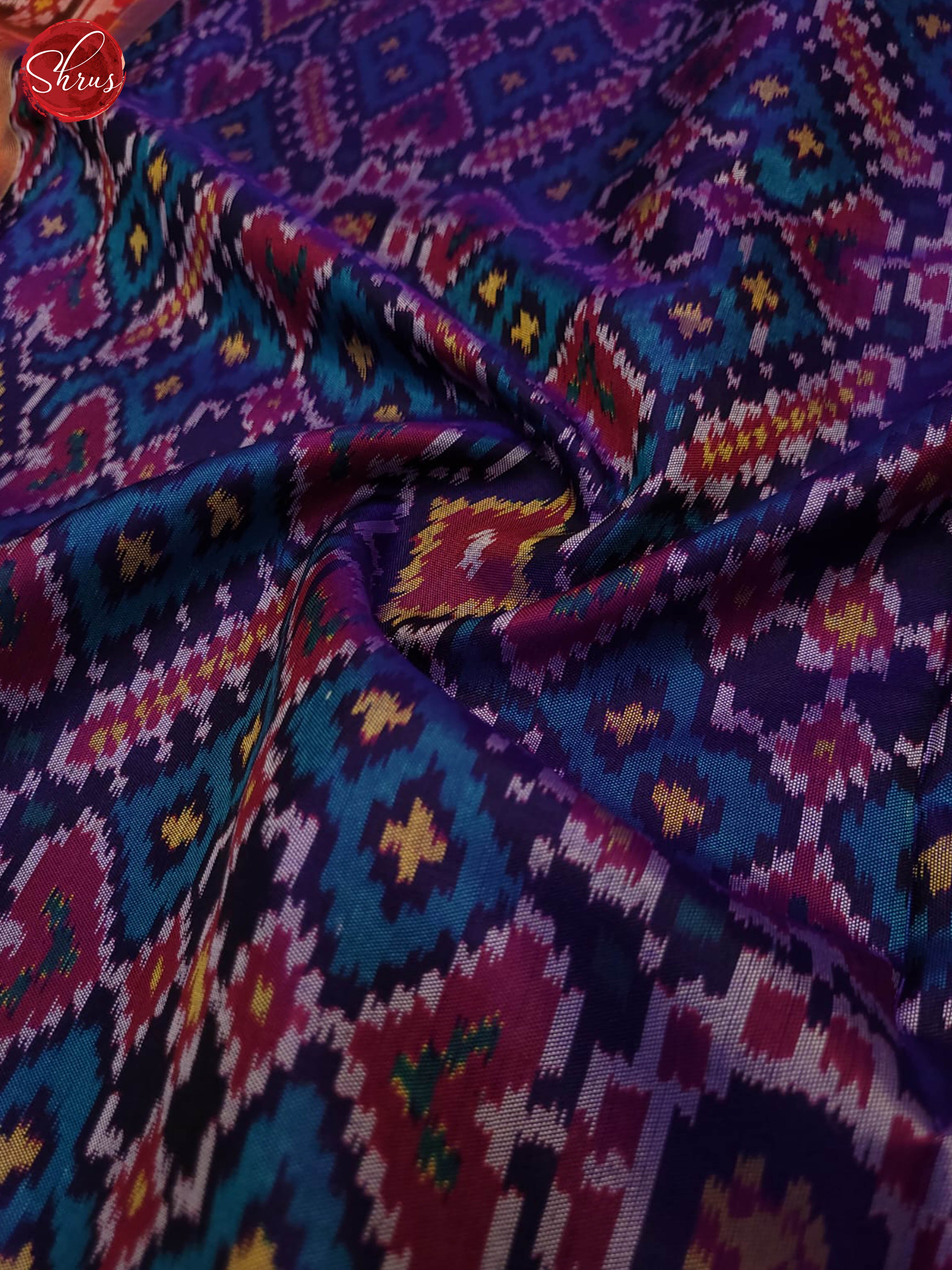 Blue and Red- Ikkat Silk Saree - Shop on ShrusEternity.com