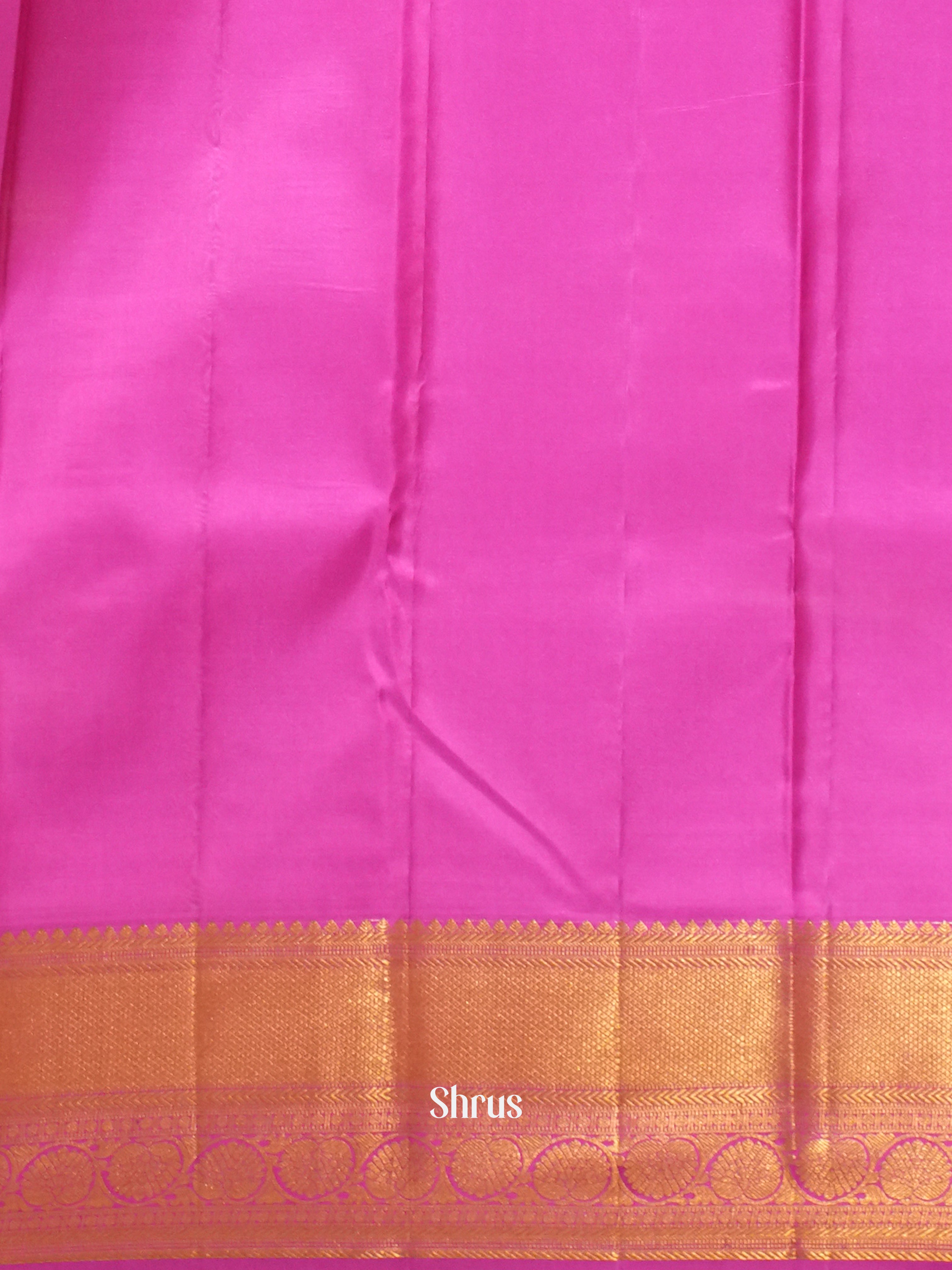 Orangish Pink and Pink Korvai Kanchipuram Silk Saree With Floral Jaal Design-2