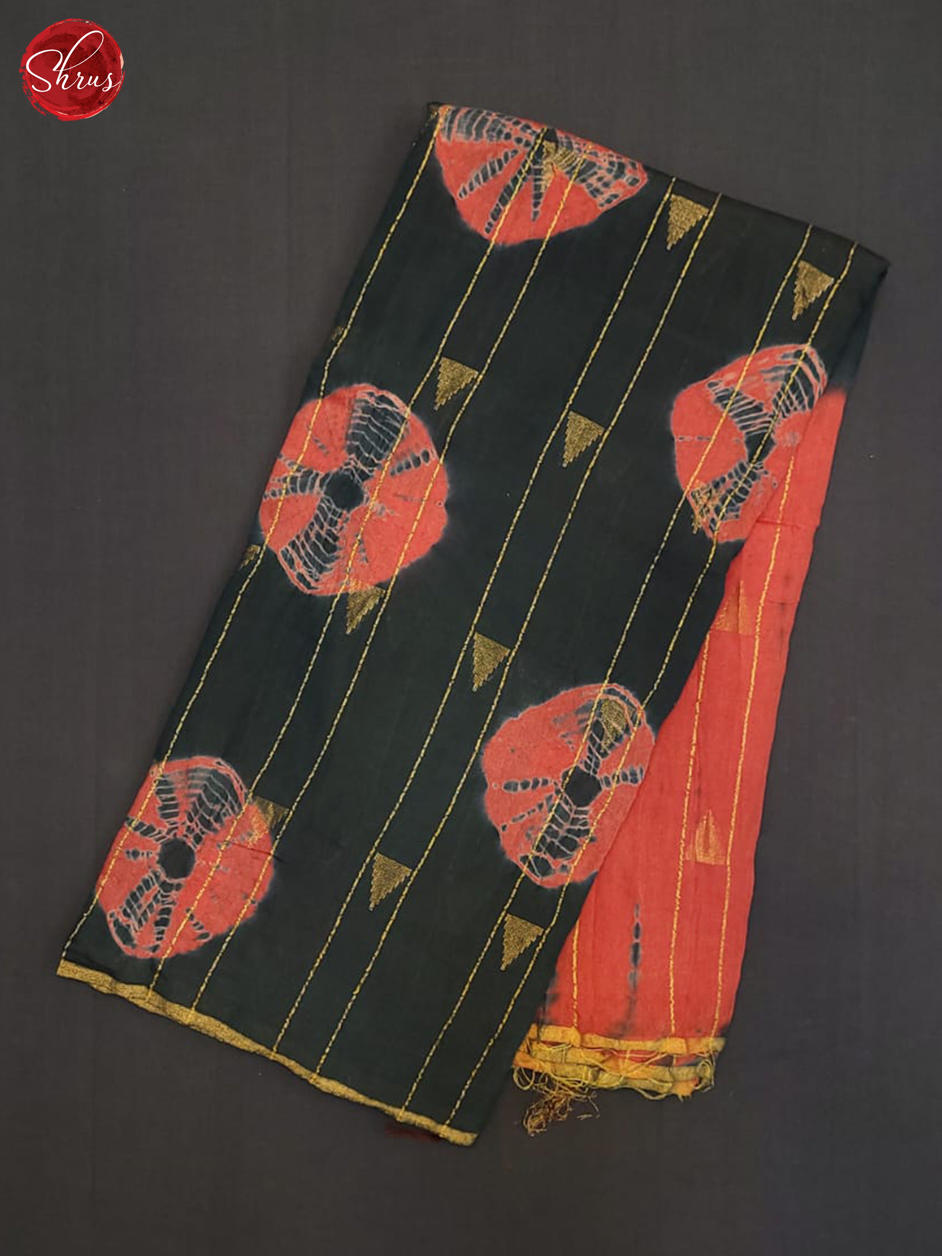 Green & Red- Semi Chanderi Saree - Shop on ShrusEternity.com