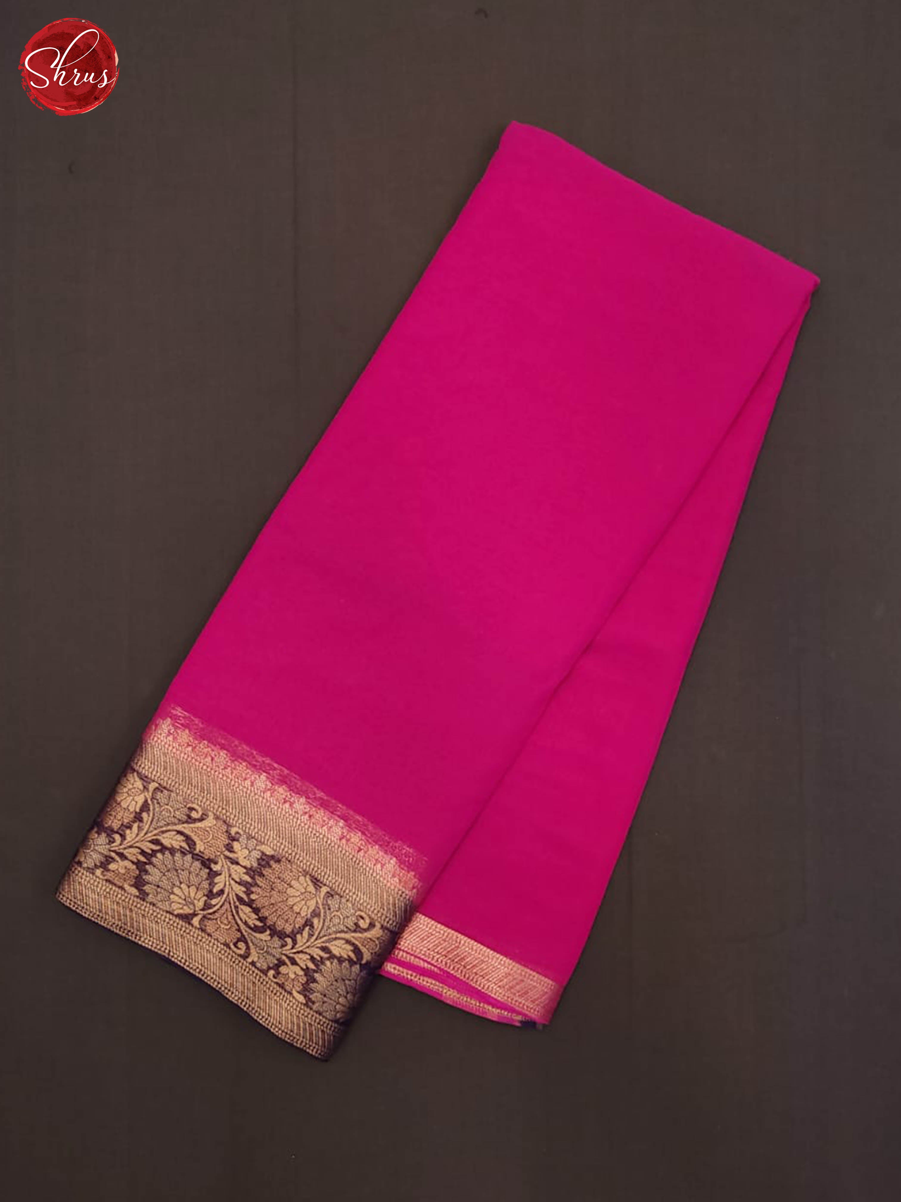 pink and Navy blue- Semi Mysore Silk Saree - Shop on ShrusEternity.com