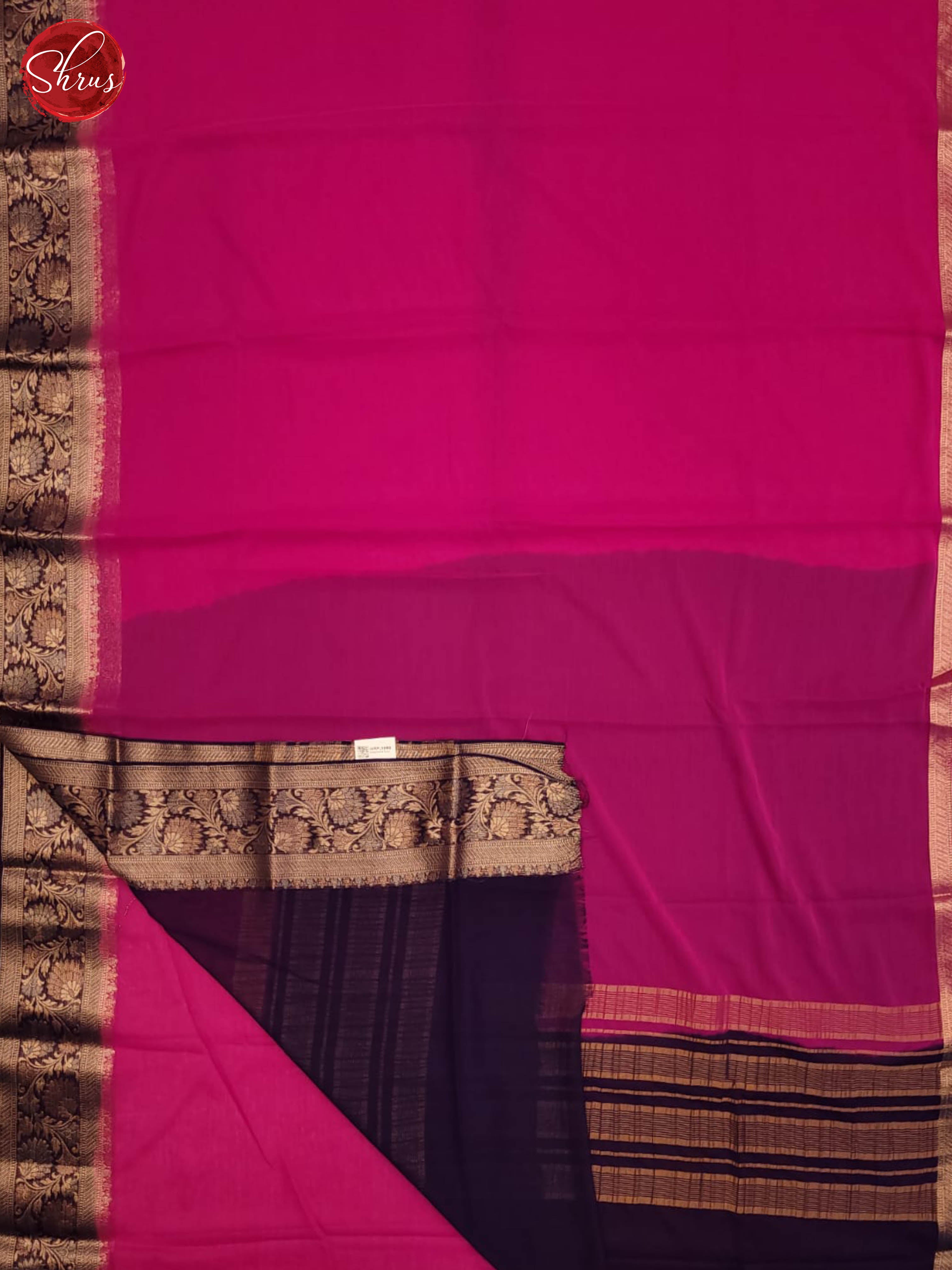 pink and Navy blue- Semi Mysore Silk Saree - Shop on ShrusEternity.com