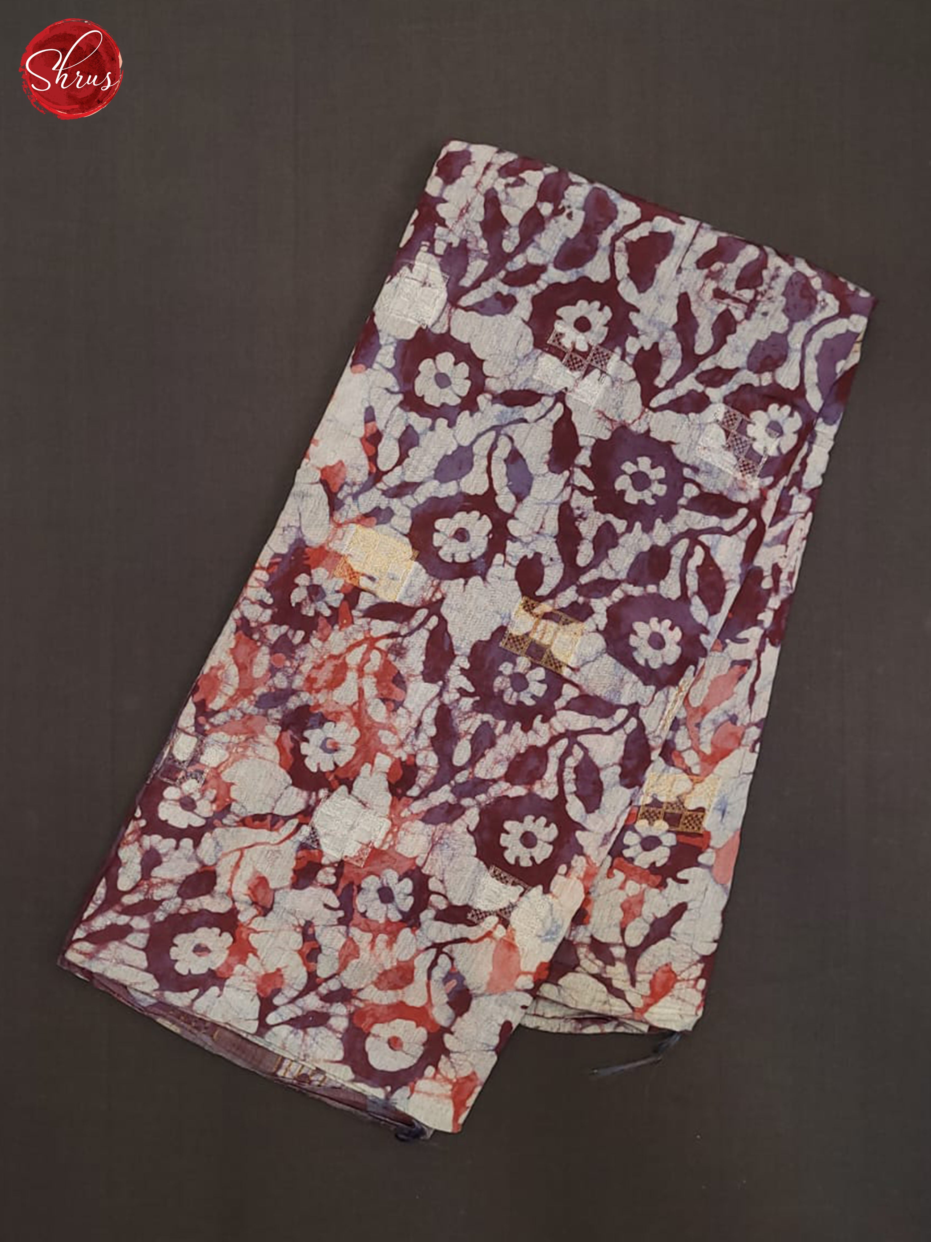 Red & Maroon - Semi Chanderi Saree - Shop on ShrusEternity.com