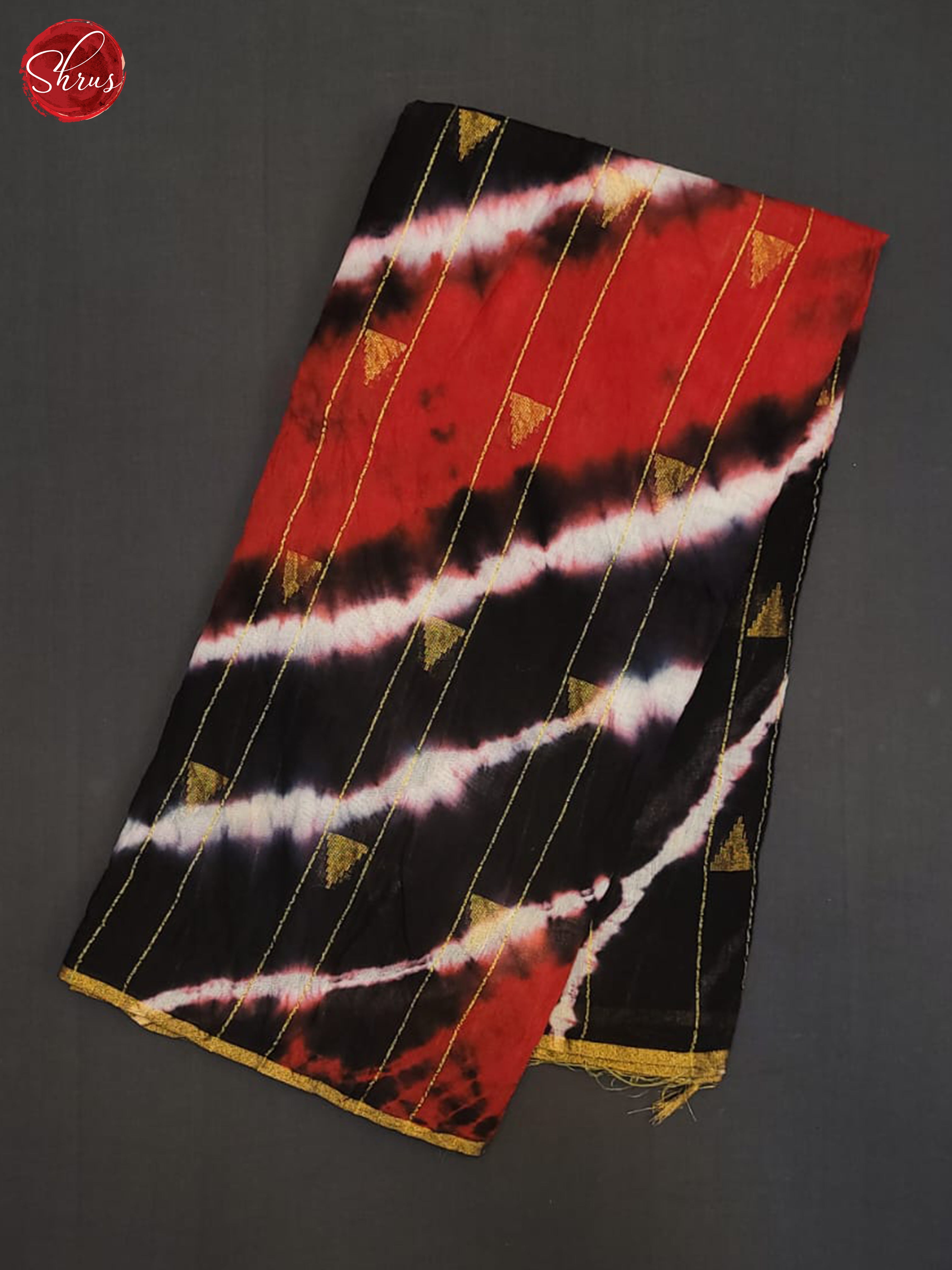 Black & Red - Semi Chanderi Saree - Shop on ShrusEternity.com