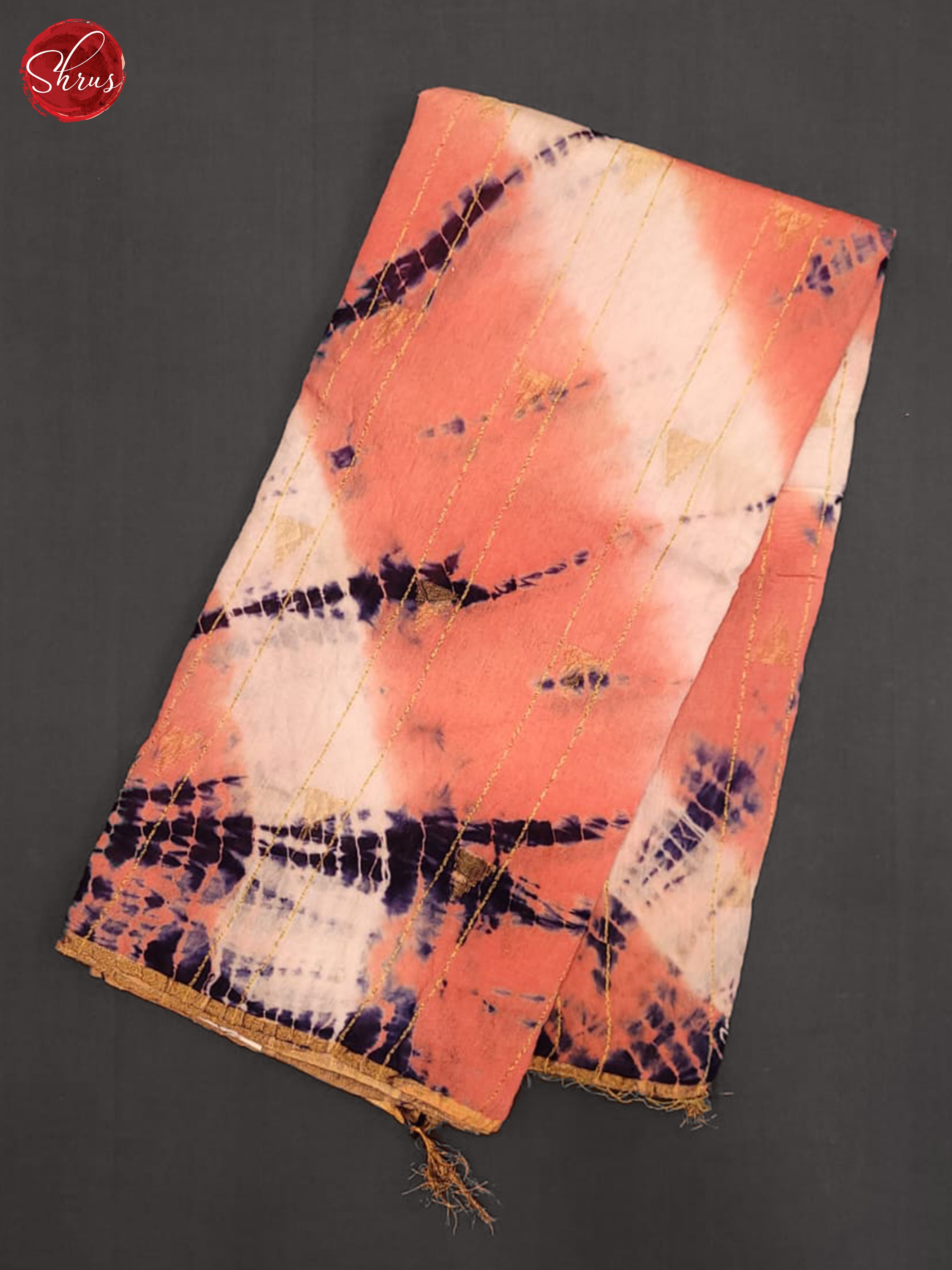 Peach & Cream - Semi Chanderi Saree - Shop on ShrusEternity.com