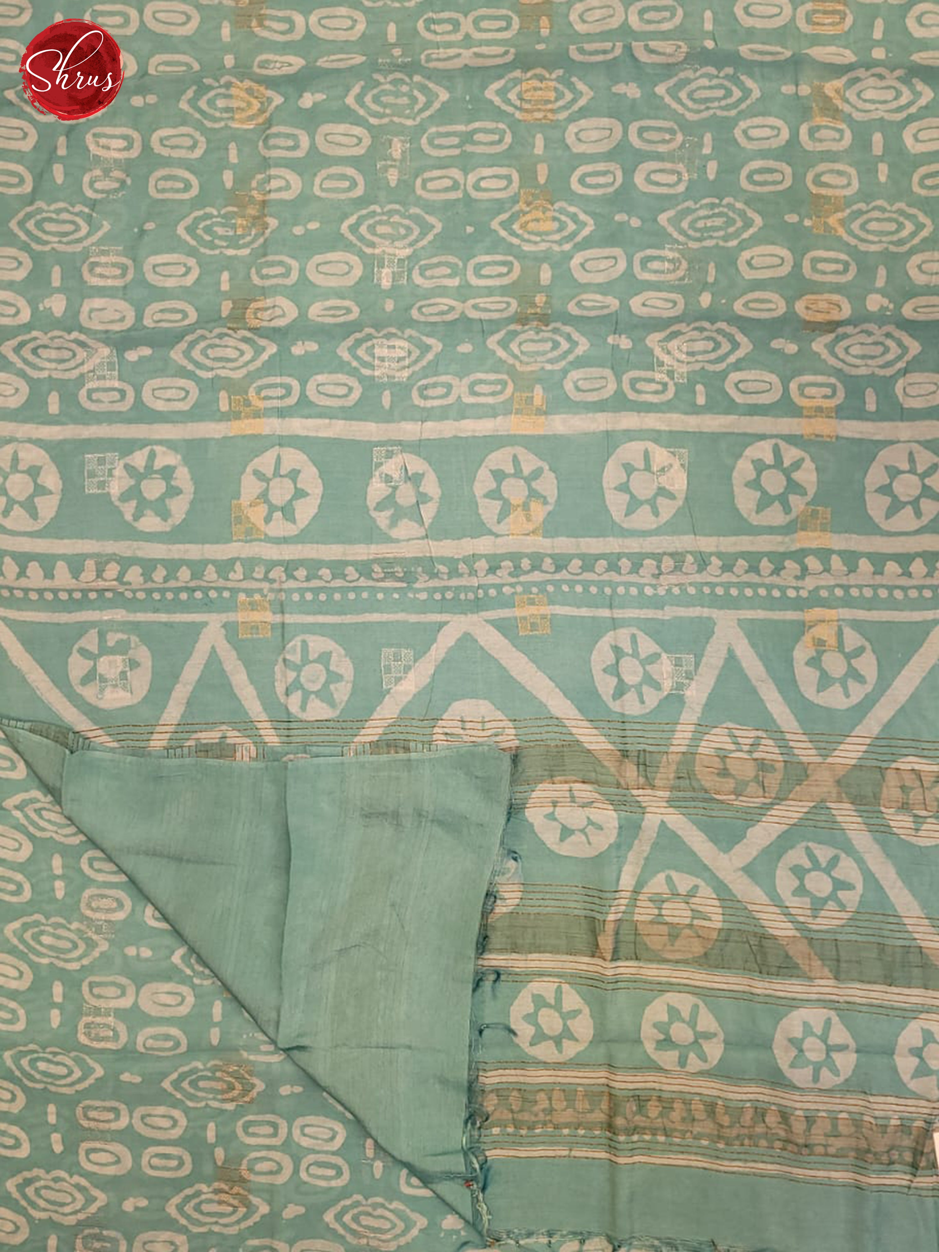 Teal Green(single Tone)- Semi Chanderi Saree - Shop on ShrusEternity.com