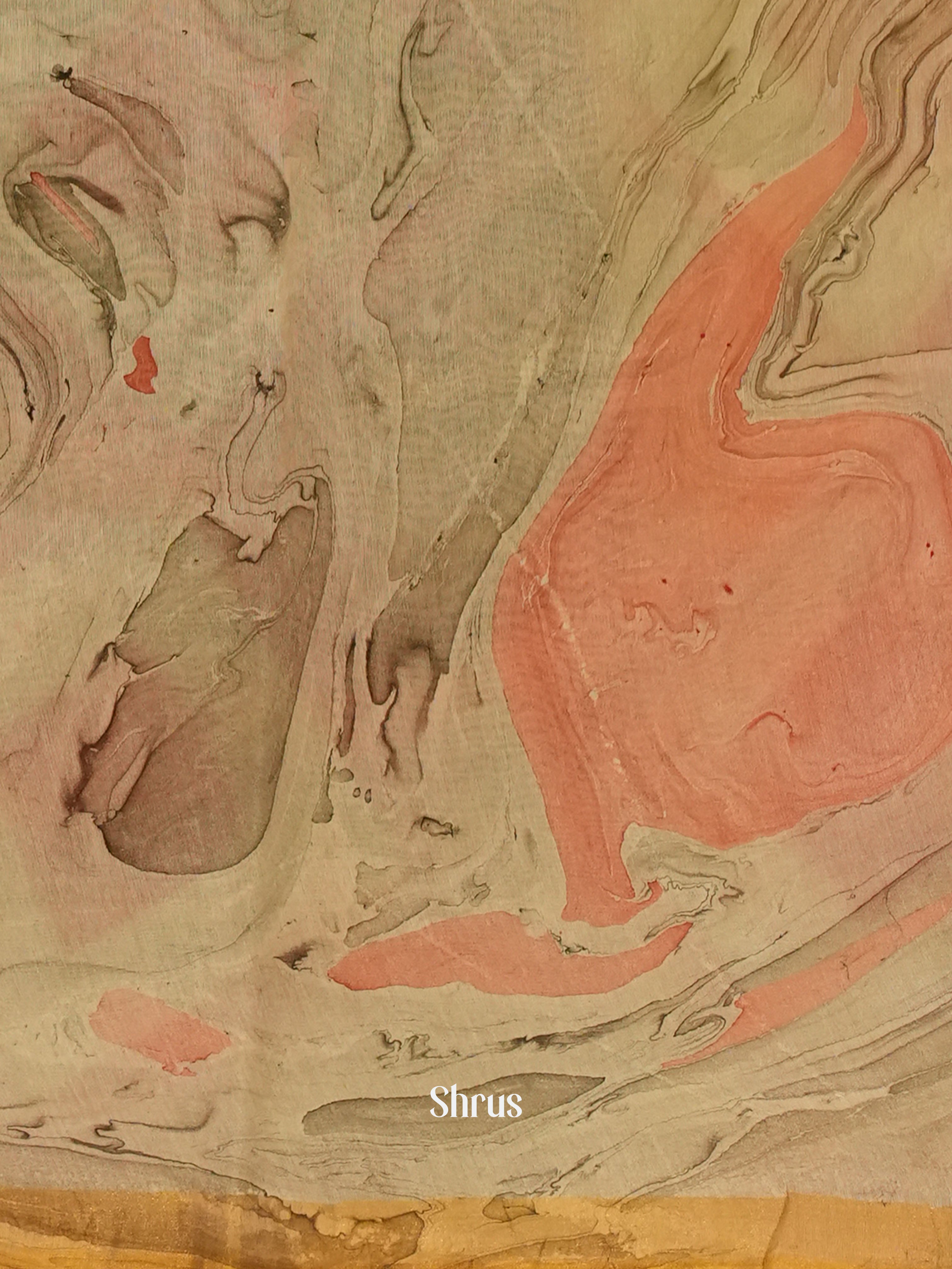 Grey & Red -Semi Chanderi Saree - Shop on ShrusEternity.com