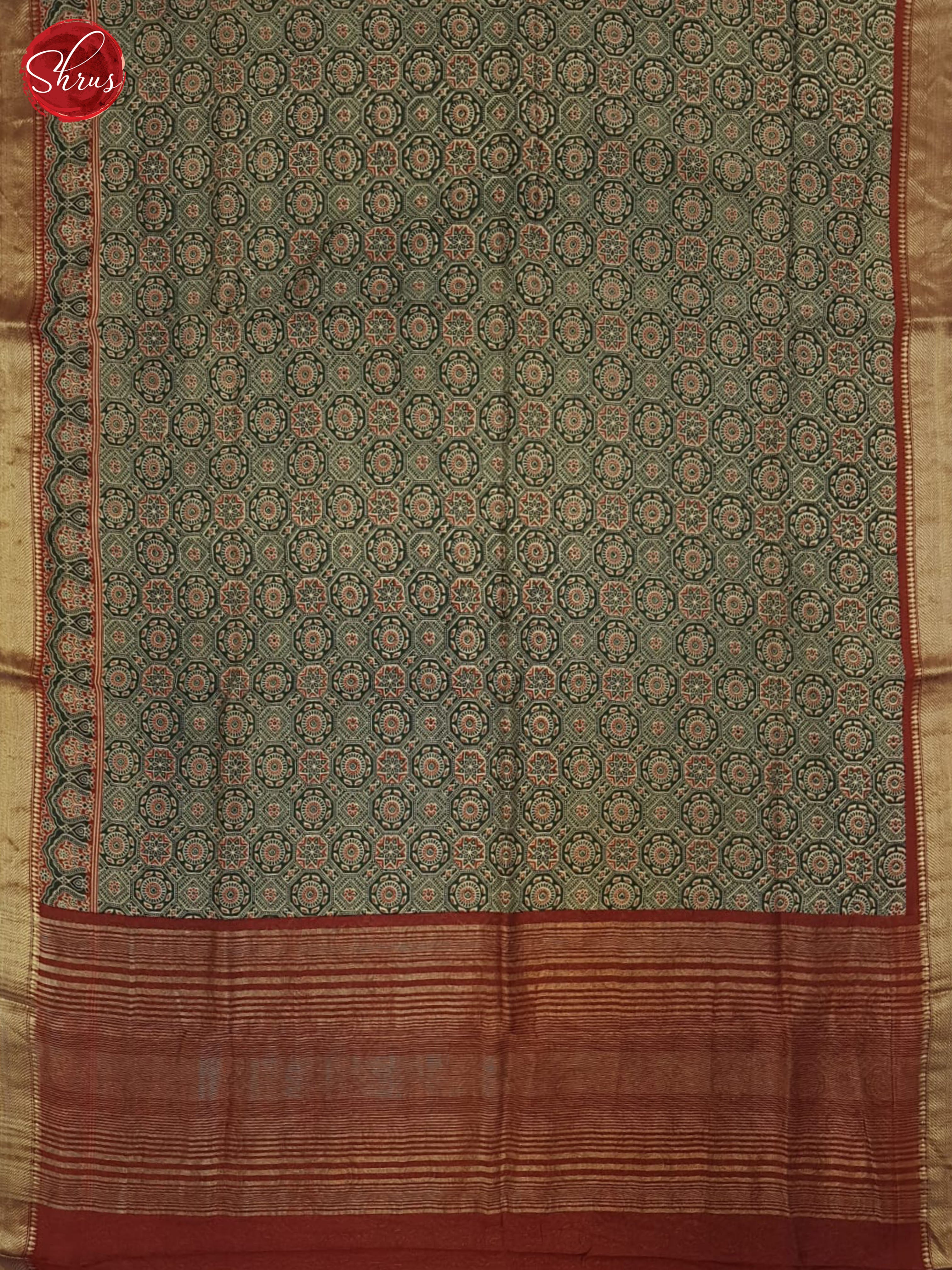 Green & Brown - Semi Crepe Saree - Shop on ShrusEternity.com
