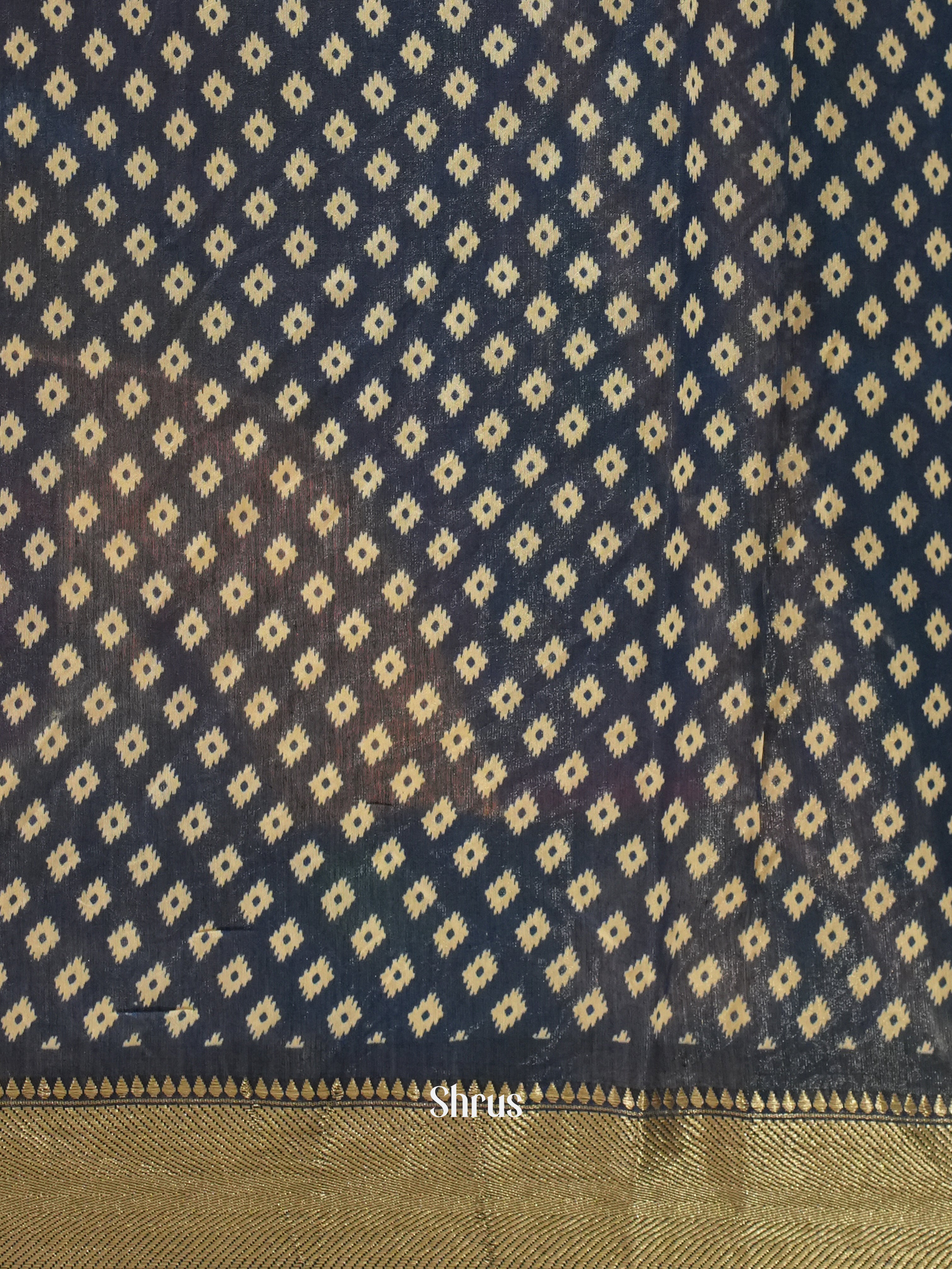 Maroon & Blue - Semi Crepe Saree - Shop on ShrusEternity.com