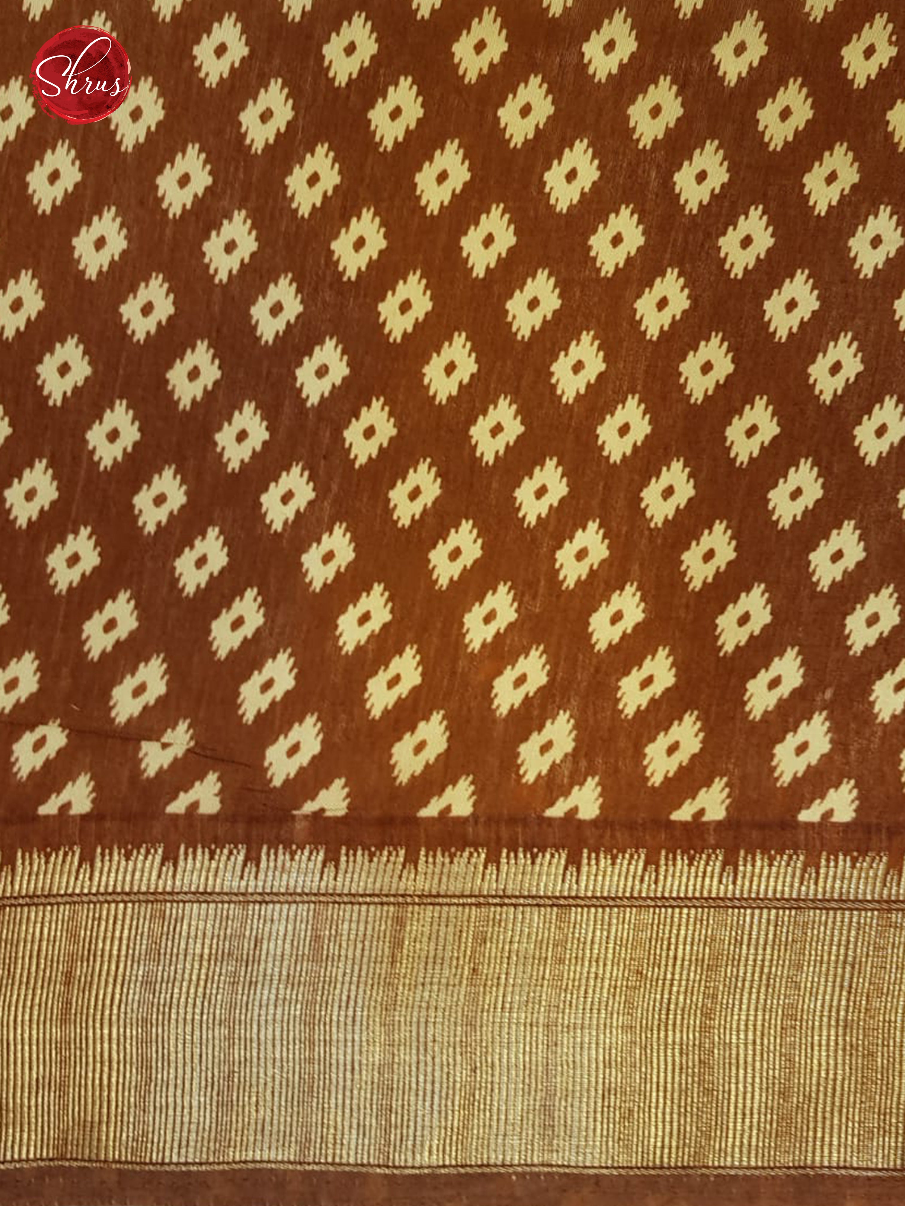 Green & Brown - Semi Crepe Saree - Shop on ShrusEternity.com