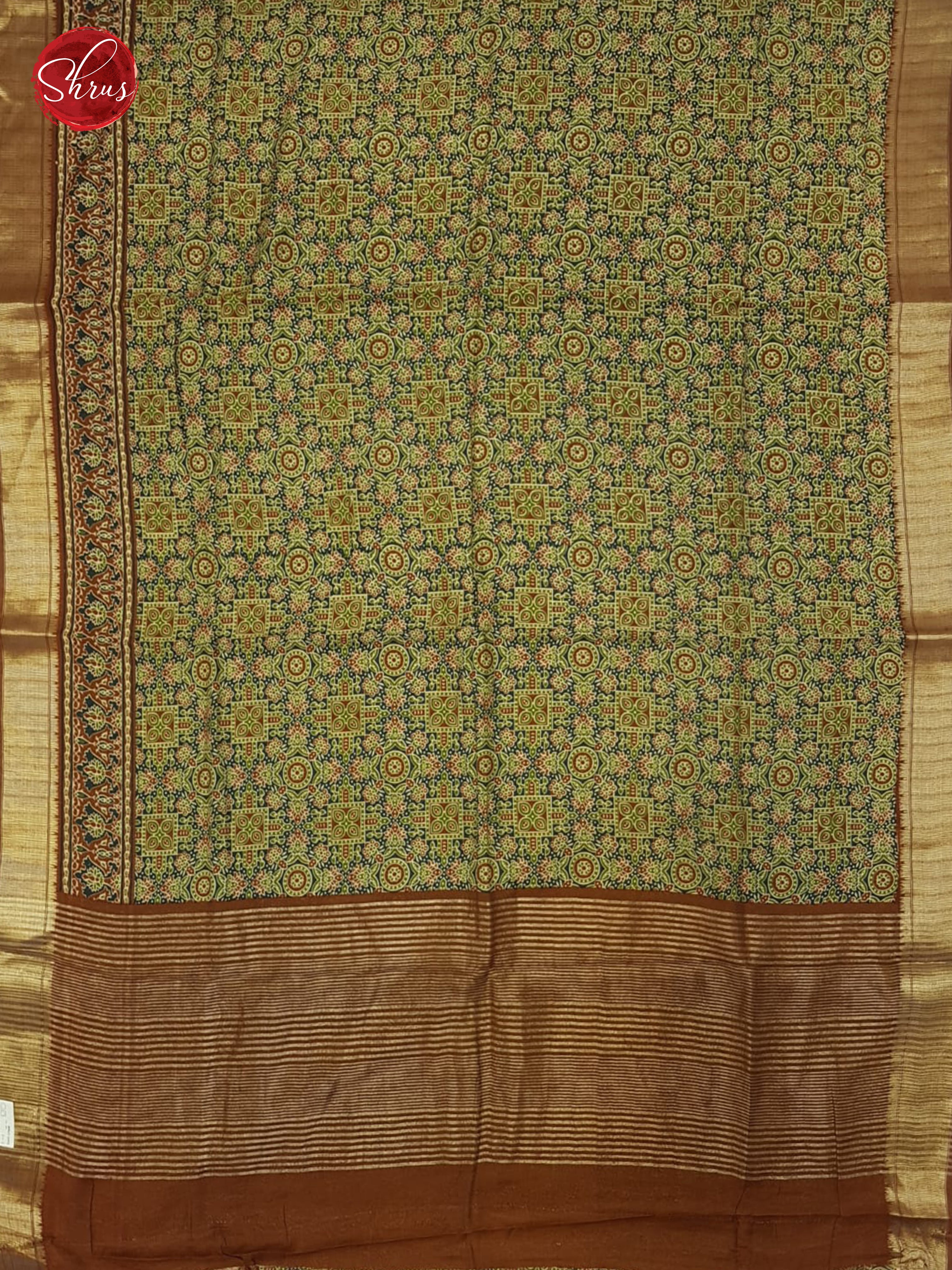 Green & Brown - Semi Crepe Saree - Shop on ShrusEternity.com