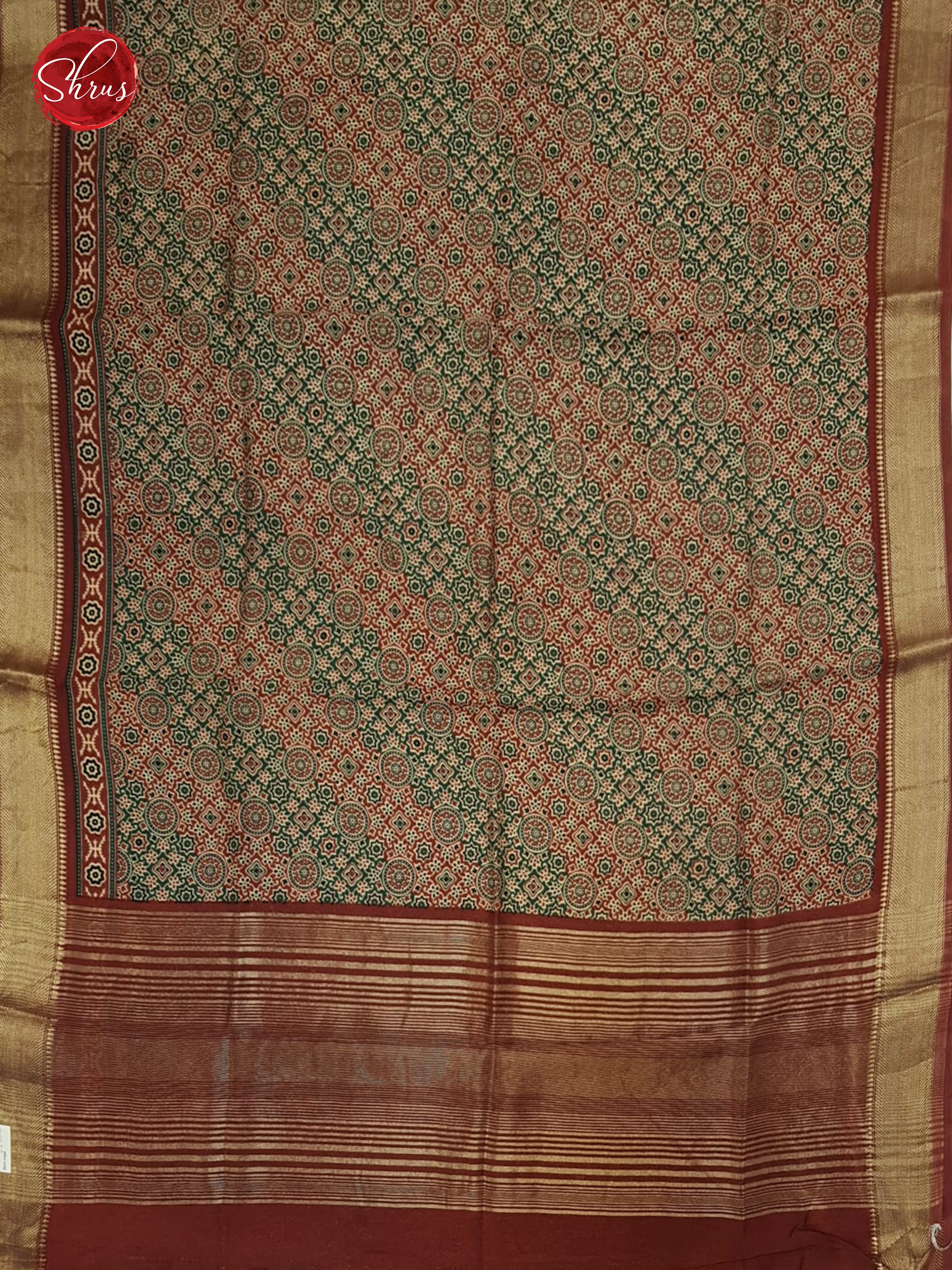 Maroon & Green - Semi Crepe Saree - Shop on ShrusEternity.com
