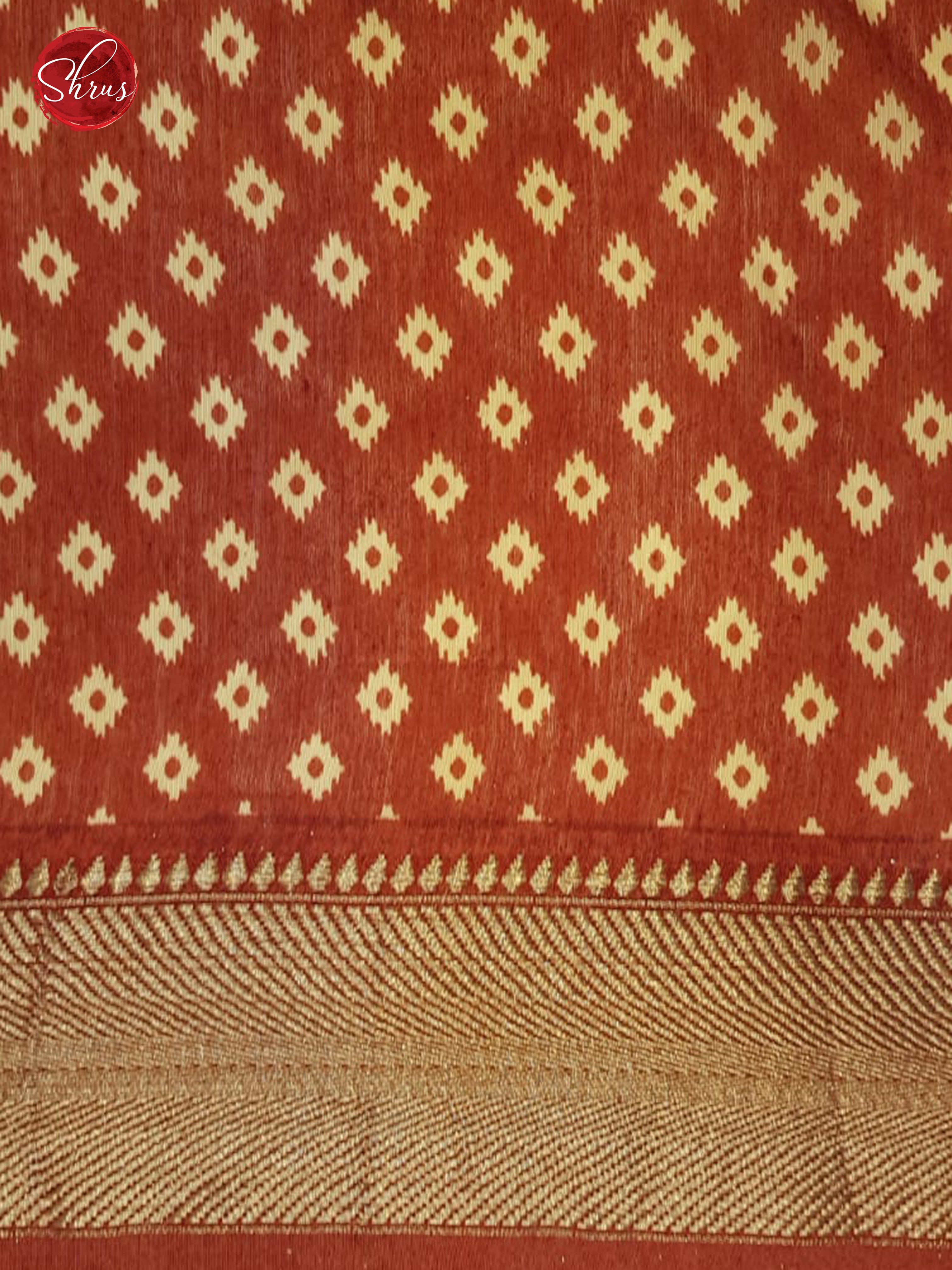 Green & Brick Orange - Semi Crepe Saree - Shop on ShrusEternity.com