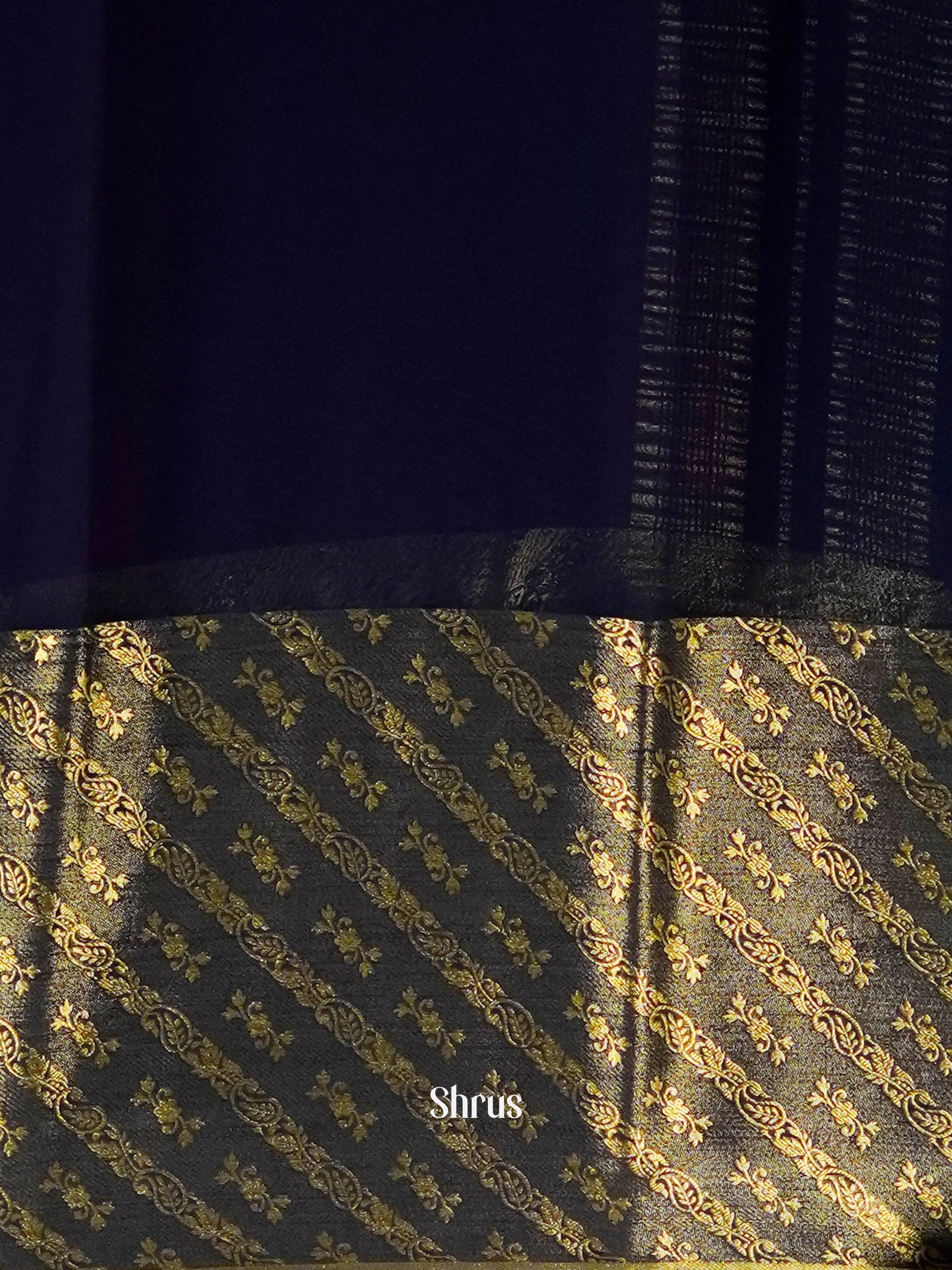 Maroon & Blue - Semi Mysore silk - Shop on ShrusEternity.com