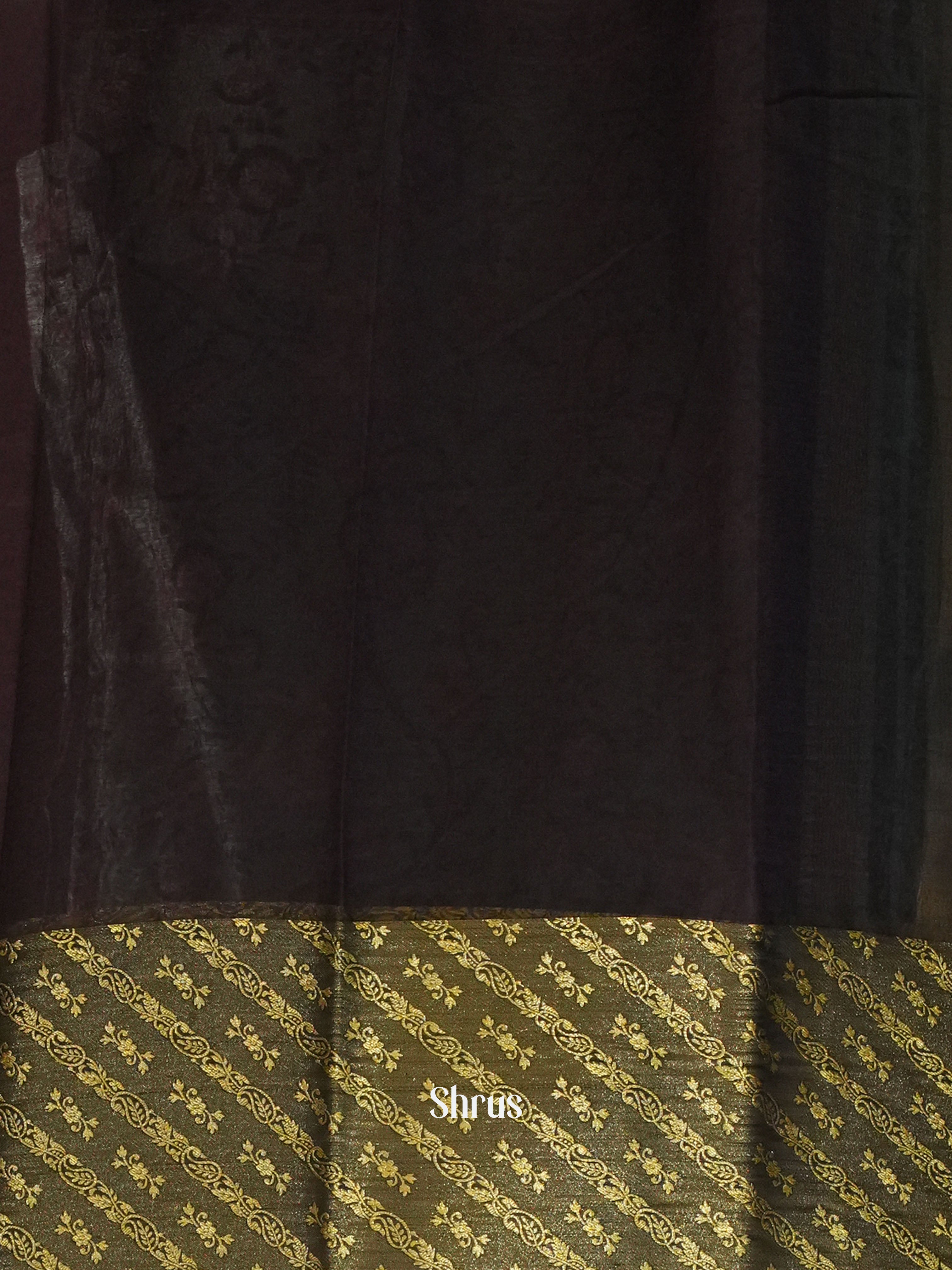 Maroon & Black - Semi Mysore Silk Saree - Shop on ShrusEternity.com
