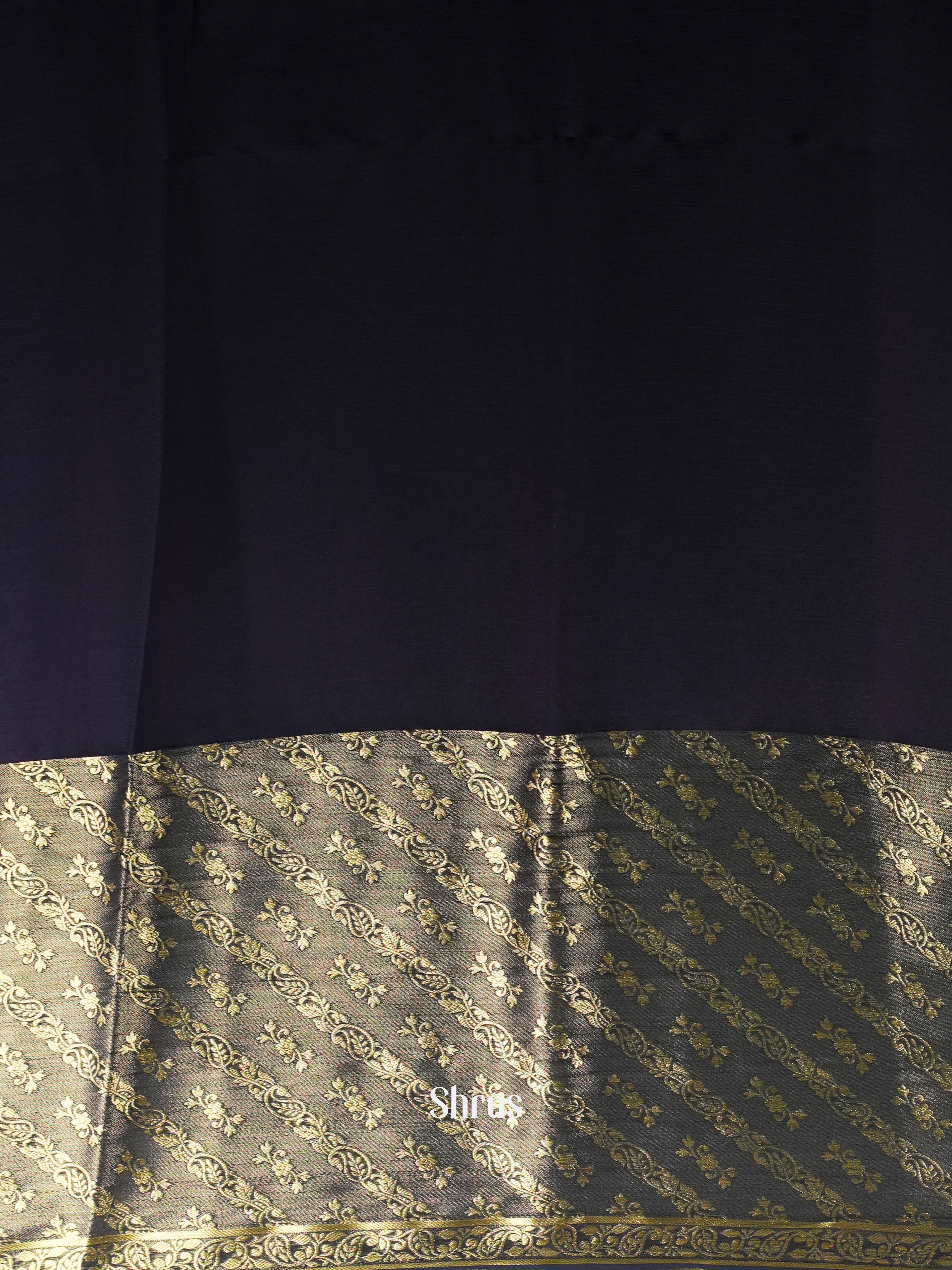 Maroon & Black - Semi Mysoresilk Saree - Shop on ShrusEternity.com