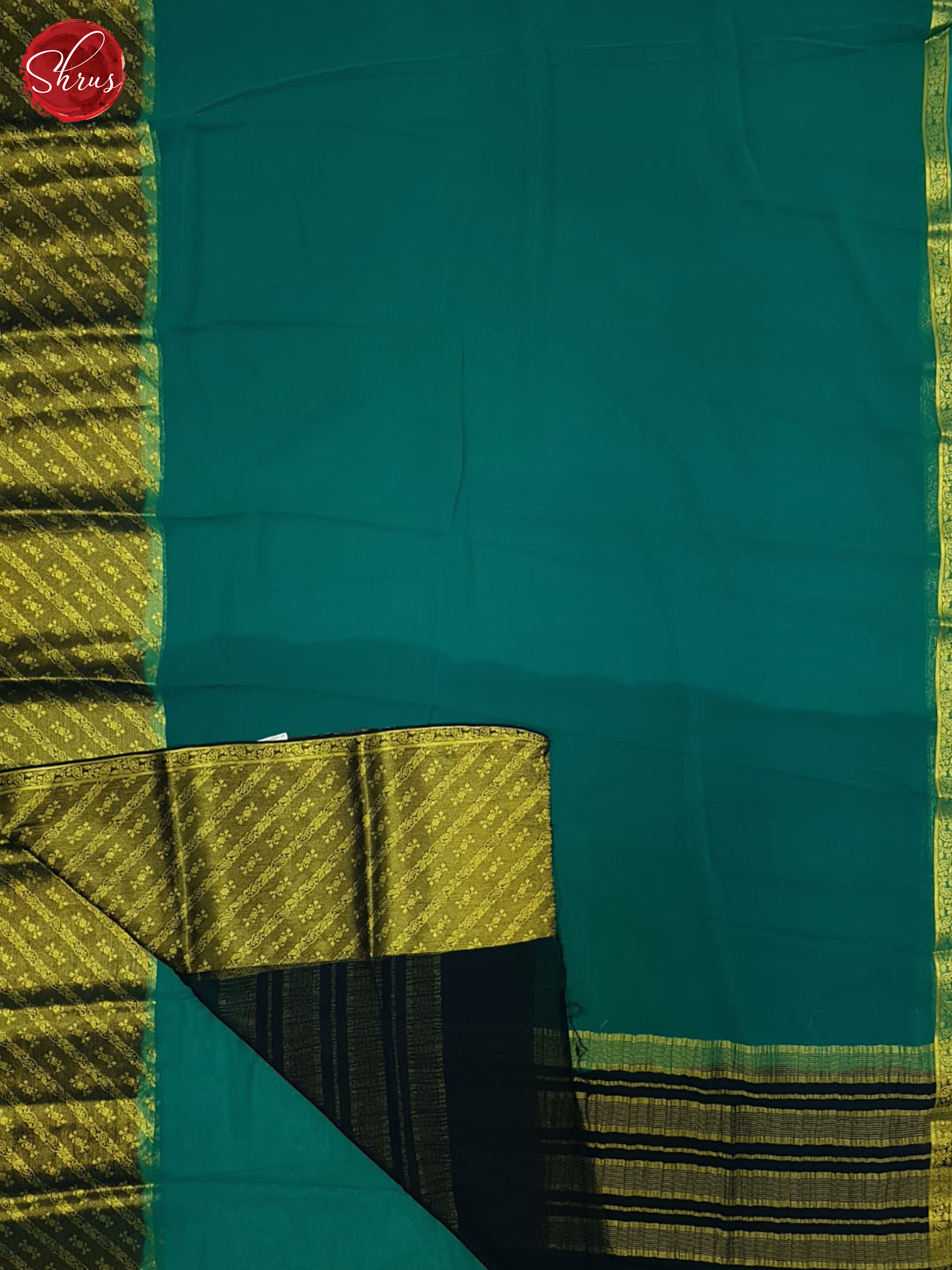 Green & Blue - Semi Mysore Silk Saree - Shop on ShrusEternity.com
