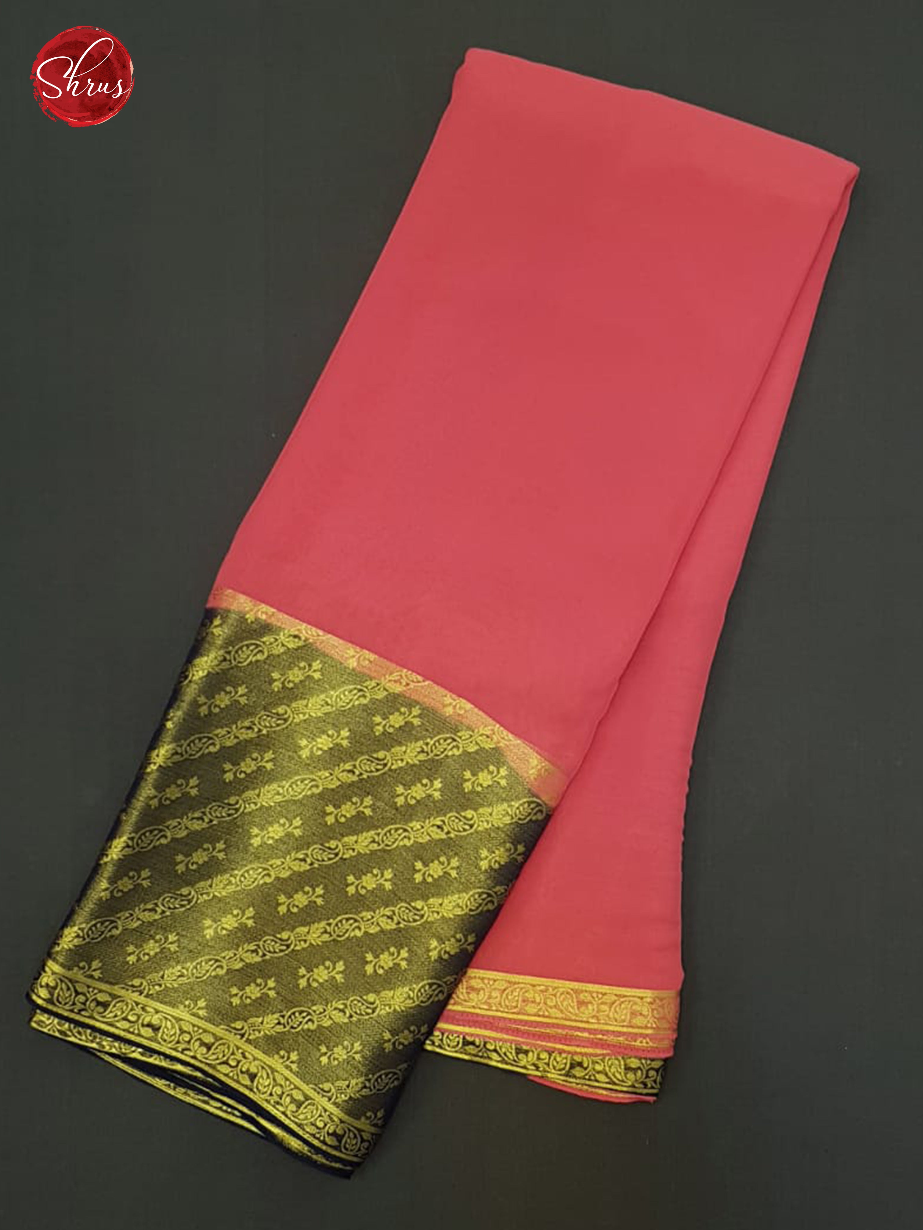Pink & Blue- Semi Mysore silk - Shop on ShrusEternity.com