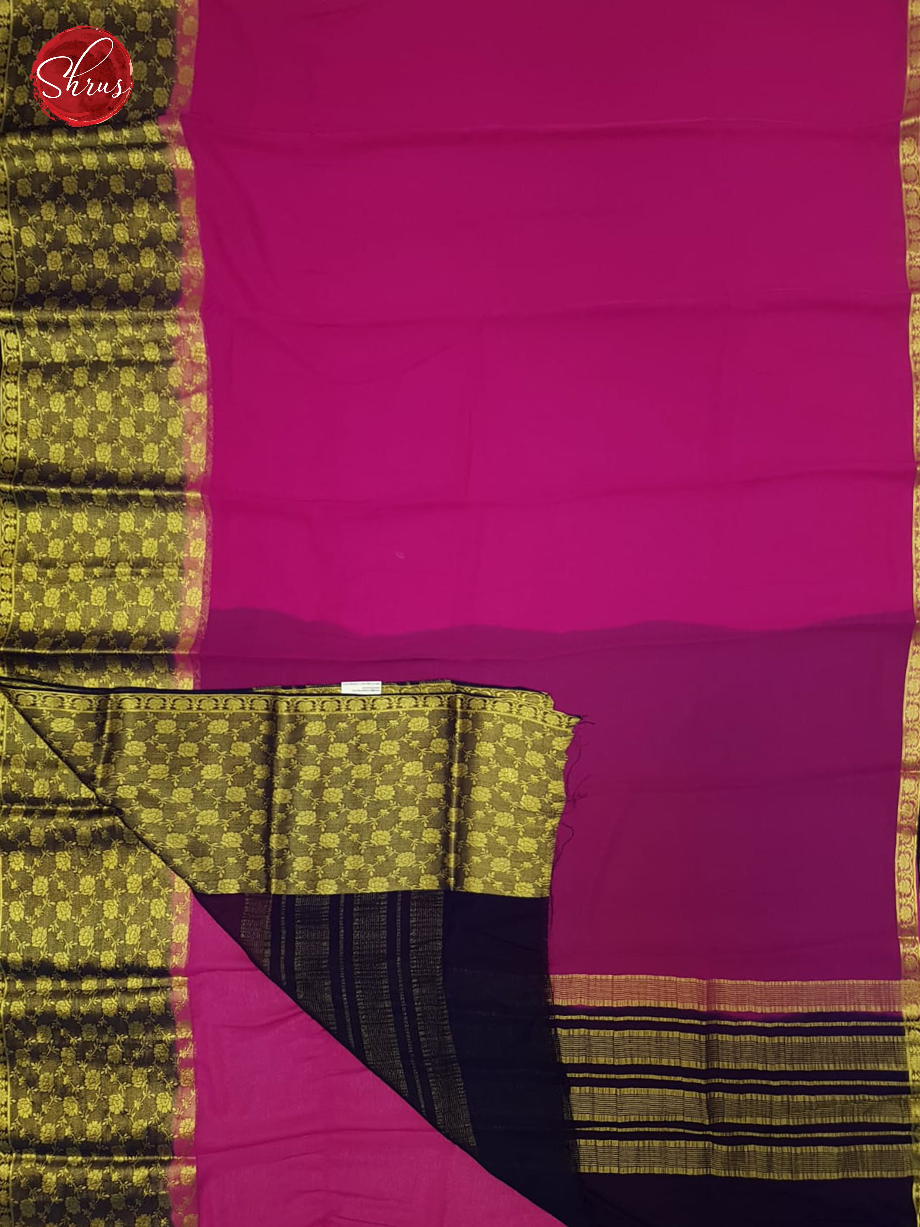 Pink & Blue - Semi Mysore silk - Shop on ShrusEternity.com