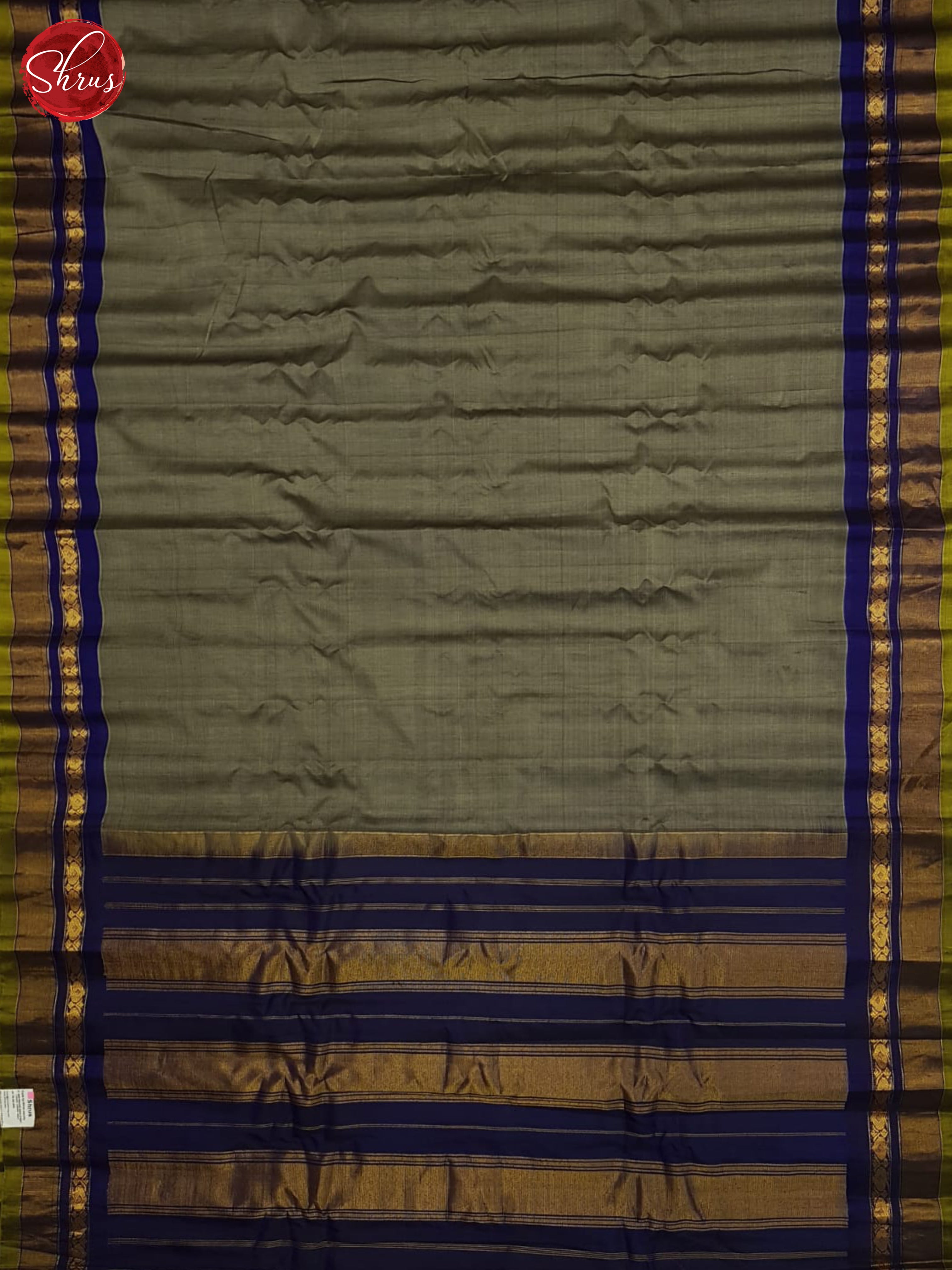 Grey And Blue- Gadwal Silk Cotton Saree - Shop on ShrusEternity.com