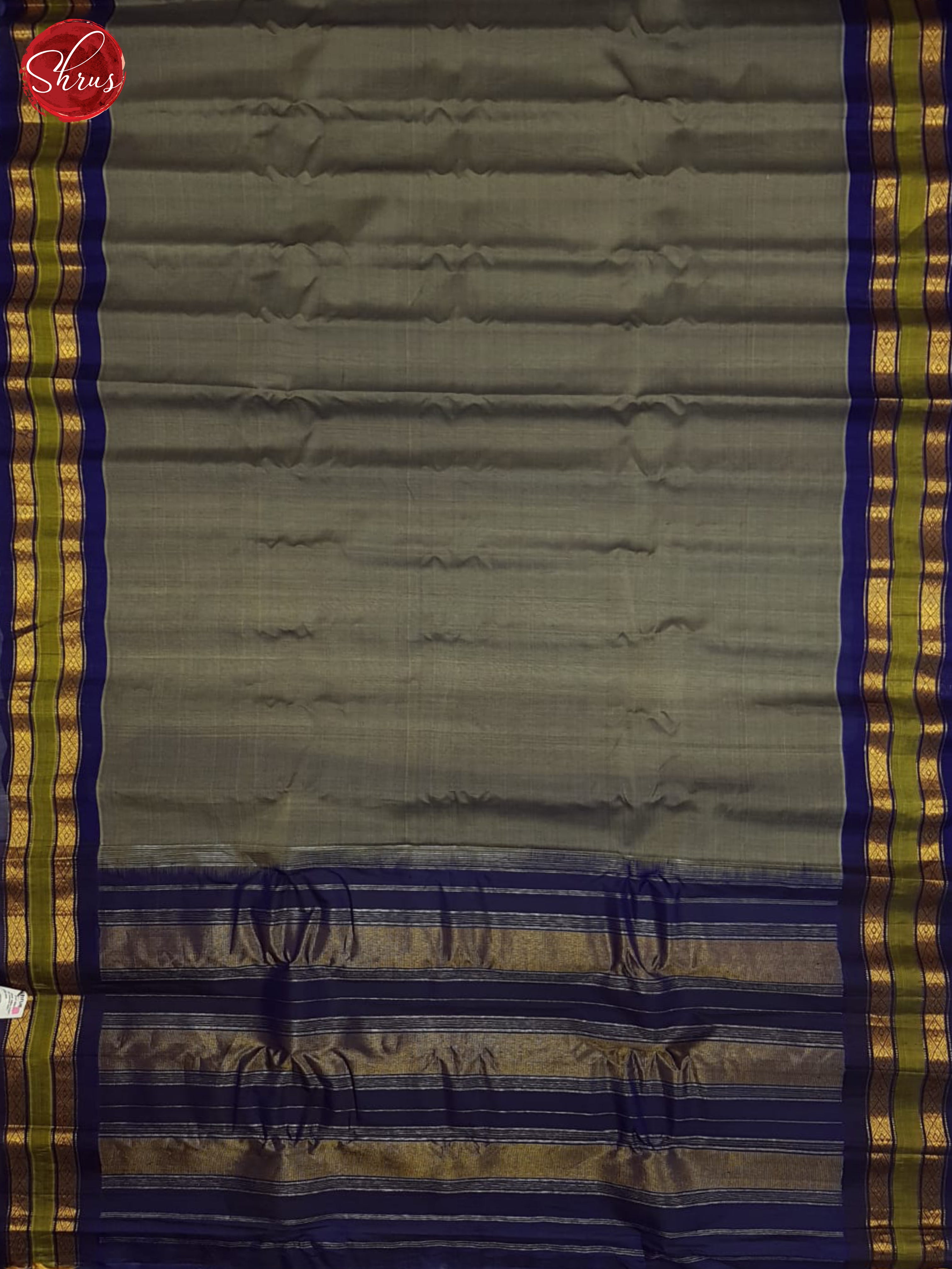 Grey And Blue- Gadwal Silk Cotton Saree - Shop on ShrusEternity.com