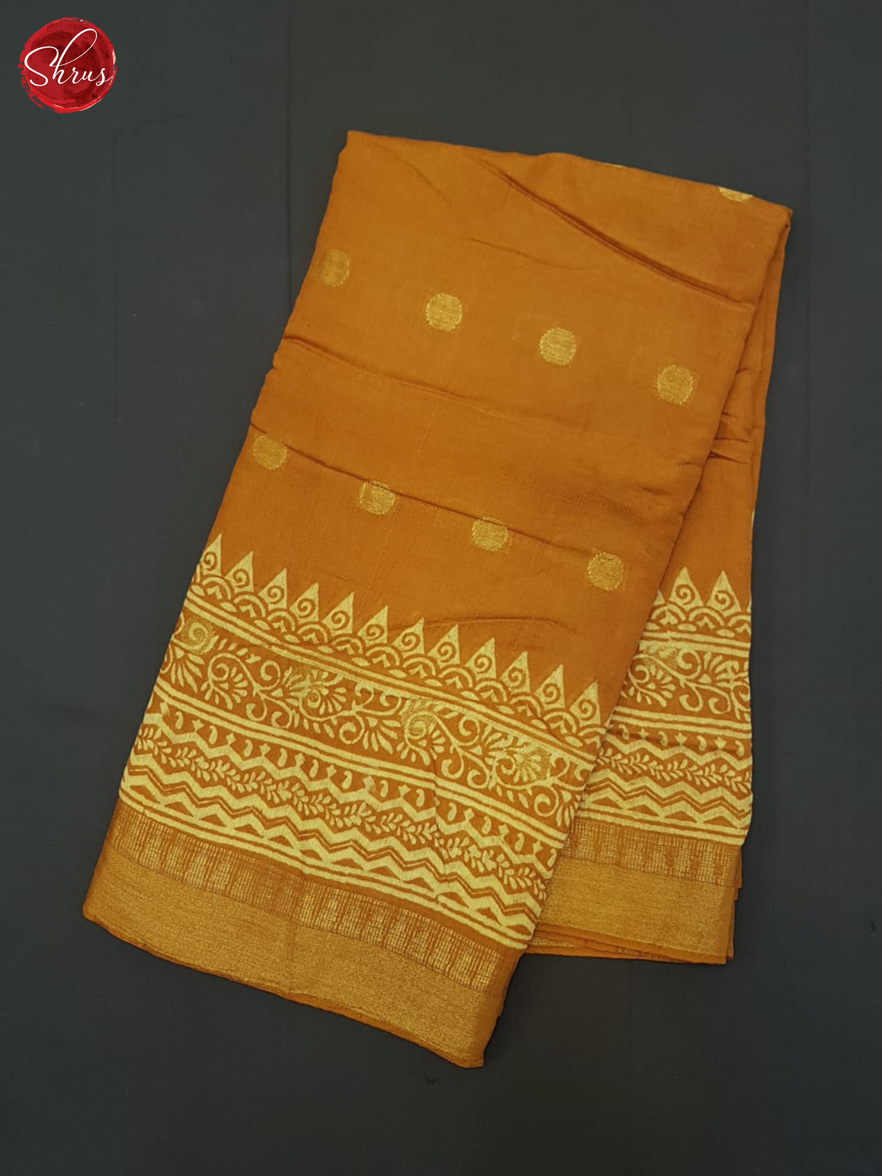 Brick Orange(Single tone)-Linen cotton saree - Shop on ShrusEternity.com