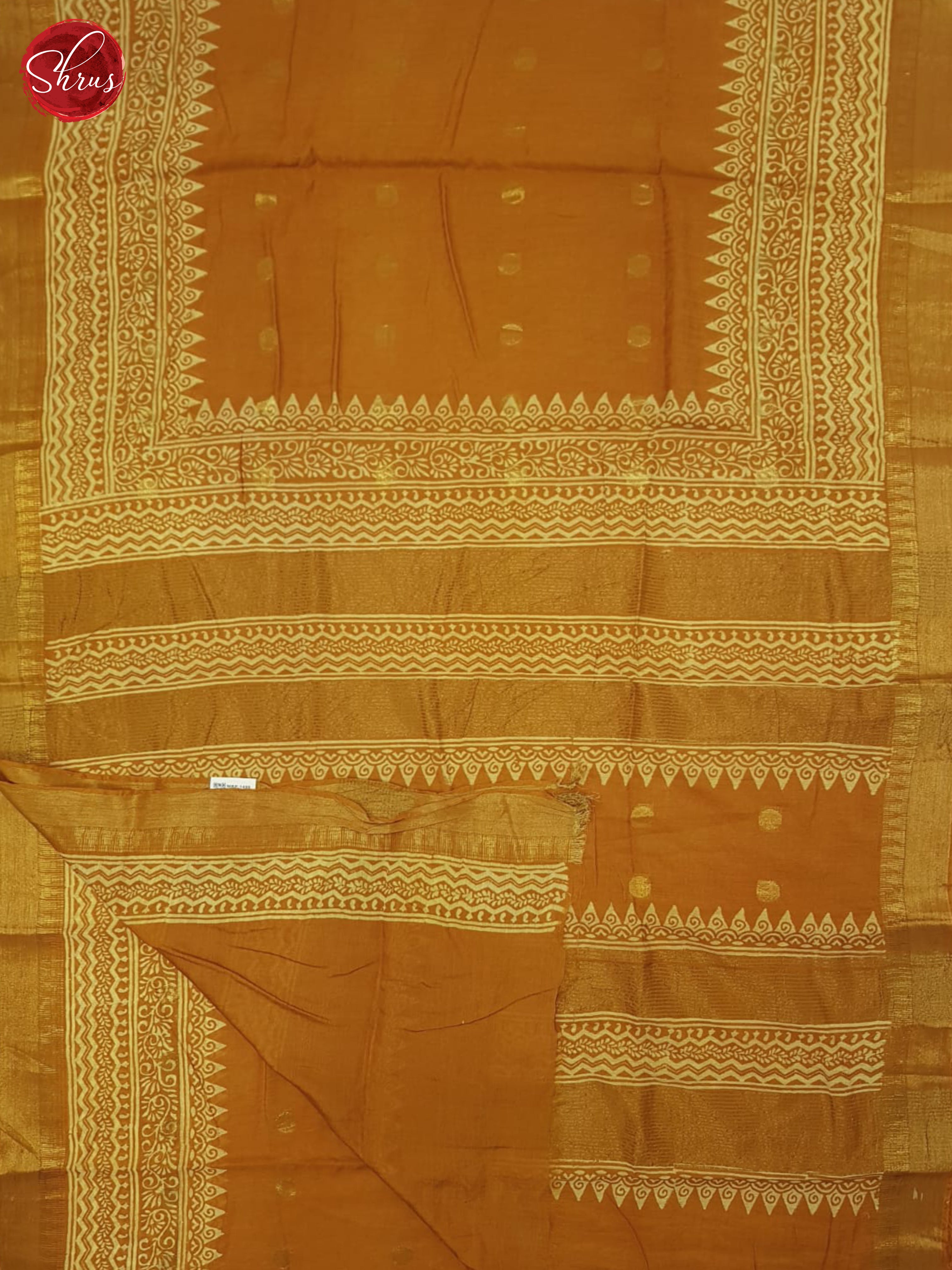 Brick Orange(Single tone)-Linen cotton saree - Shop on ShrusEternity.com