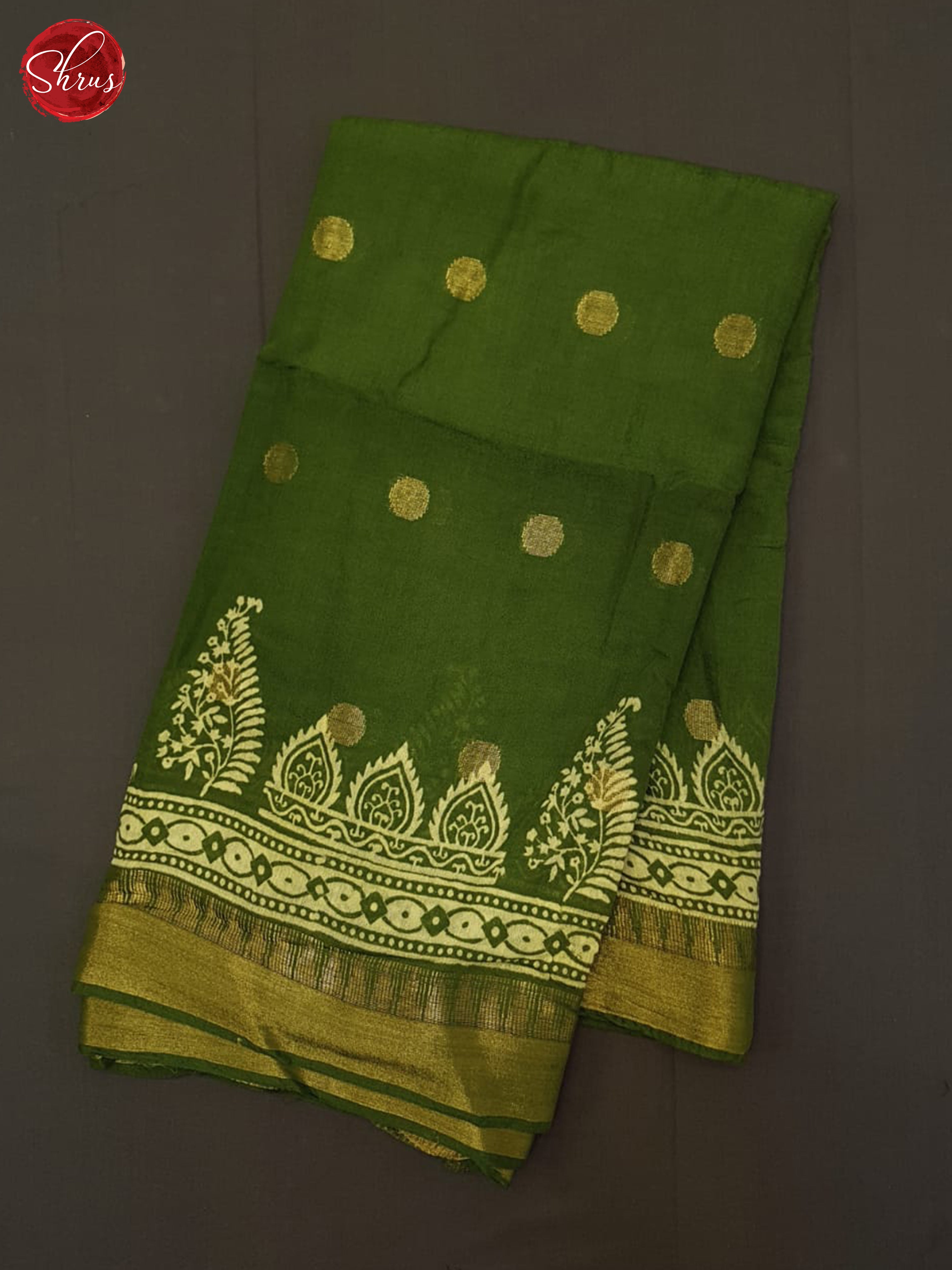 Green(single tone)-Linen cotton saree - Shop on ShrusEternity.com