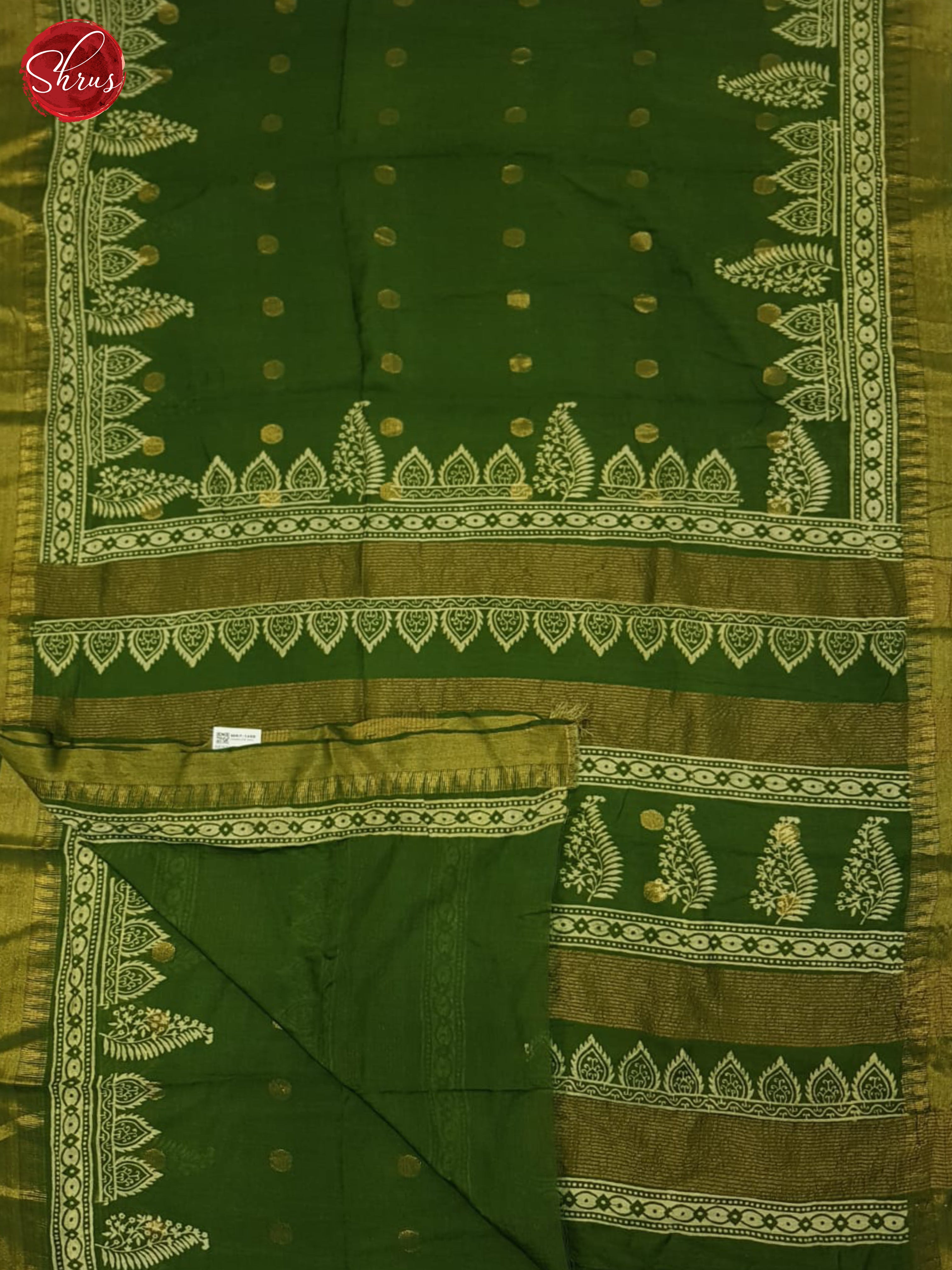 Green(single tone)-Linen cotton saree - Shop on ShrusEternity.com