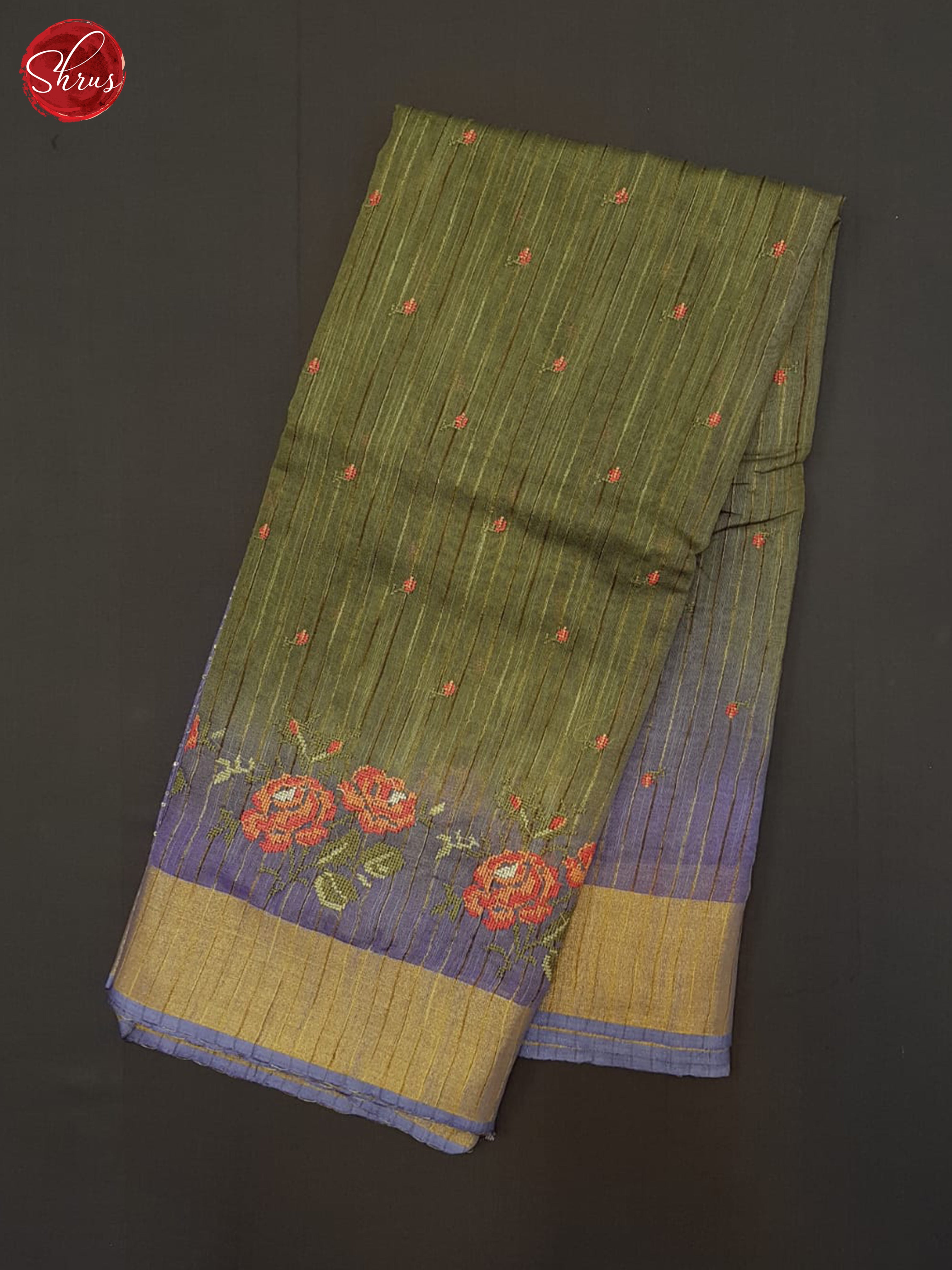 Green And Lavender- Semi Tussar Saree - Shop on ShrusEternity.com