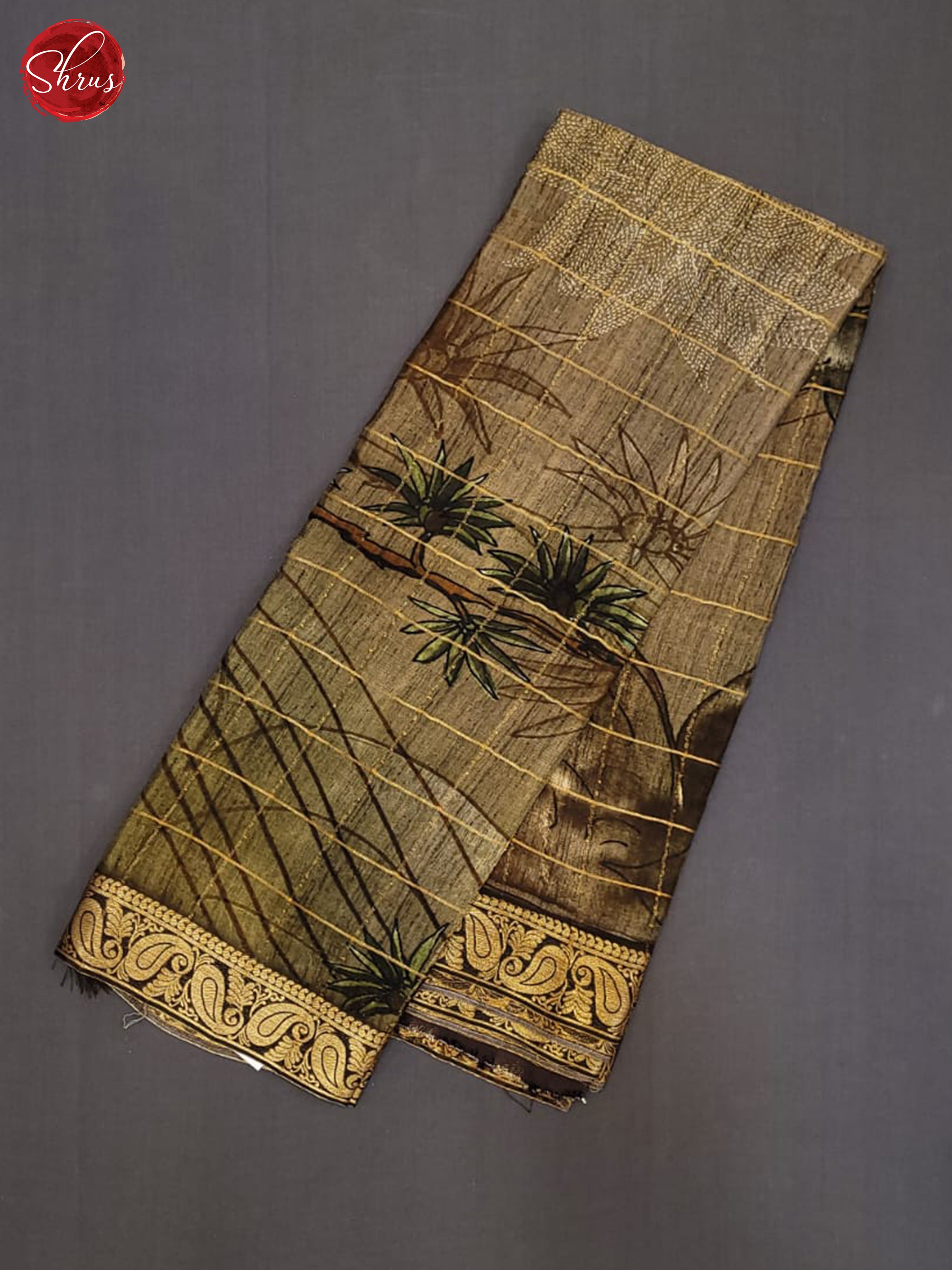 Brown(Single Tone) - Semi Crepe Saree - Shop on ShrusEternity.com