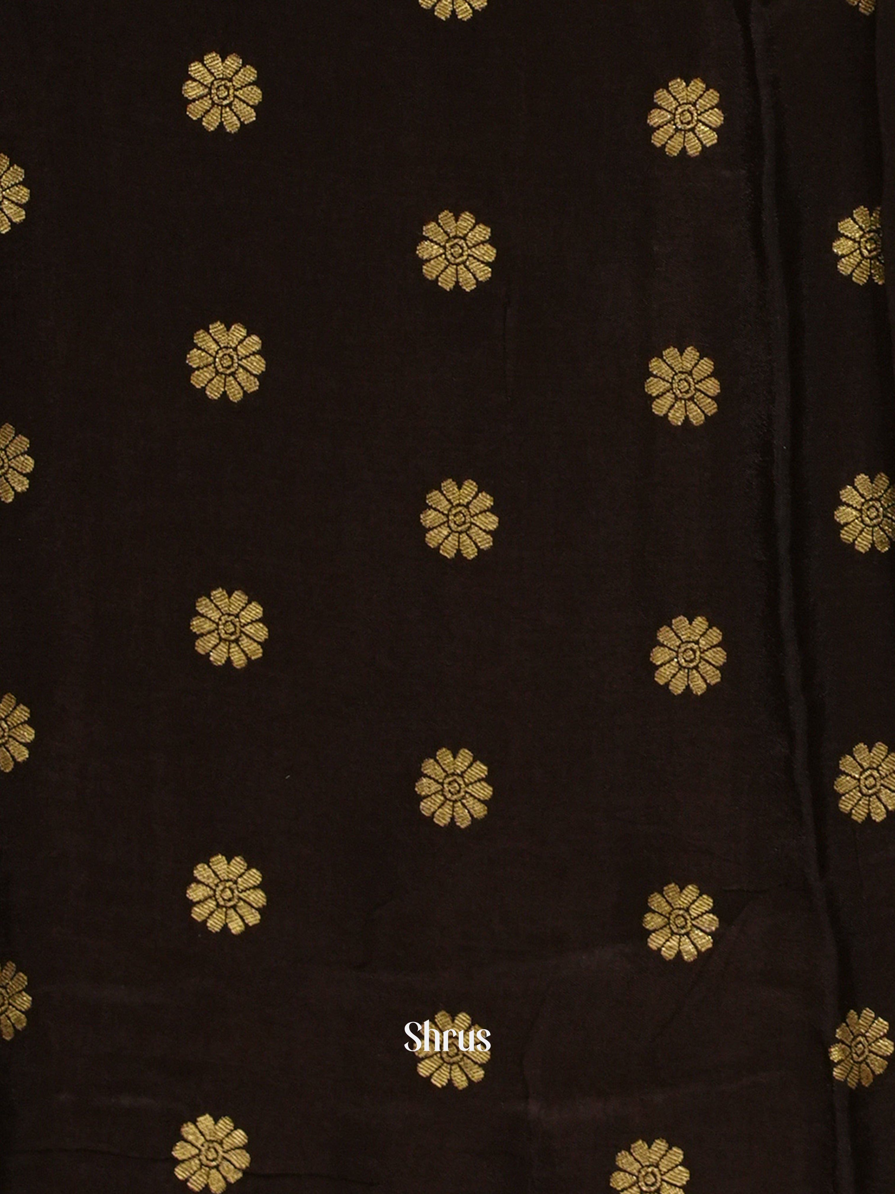 Elachi Green and Brown-semi crepe saree - Shop on ShrusEternity.com